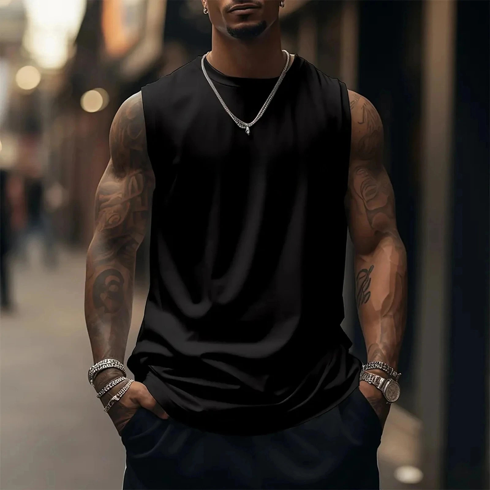 Ball Goku Anime Printed Pure Cotton Tank Top American Men&rsquo;s and