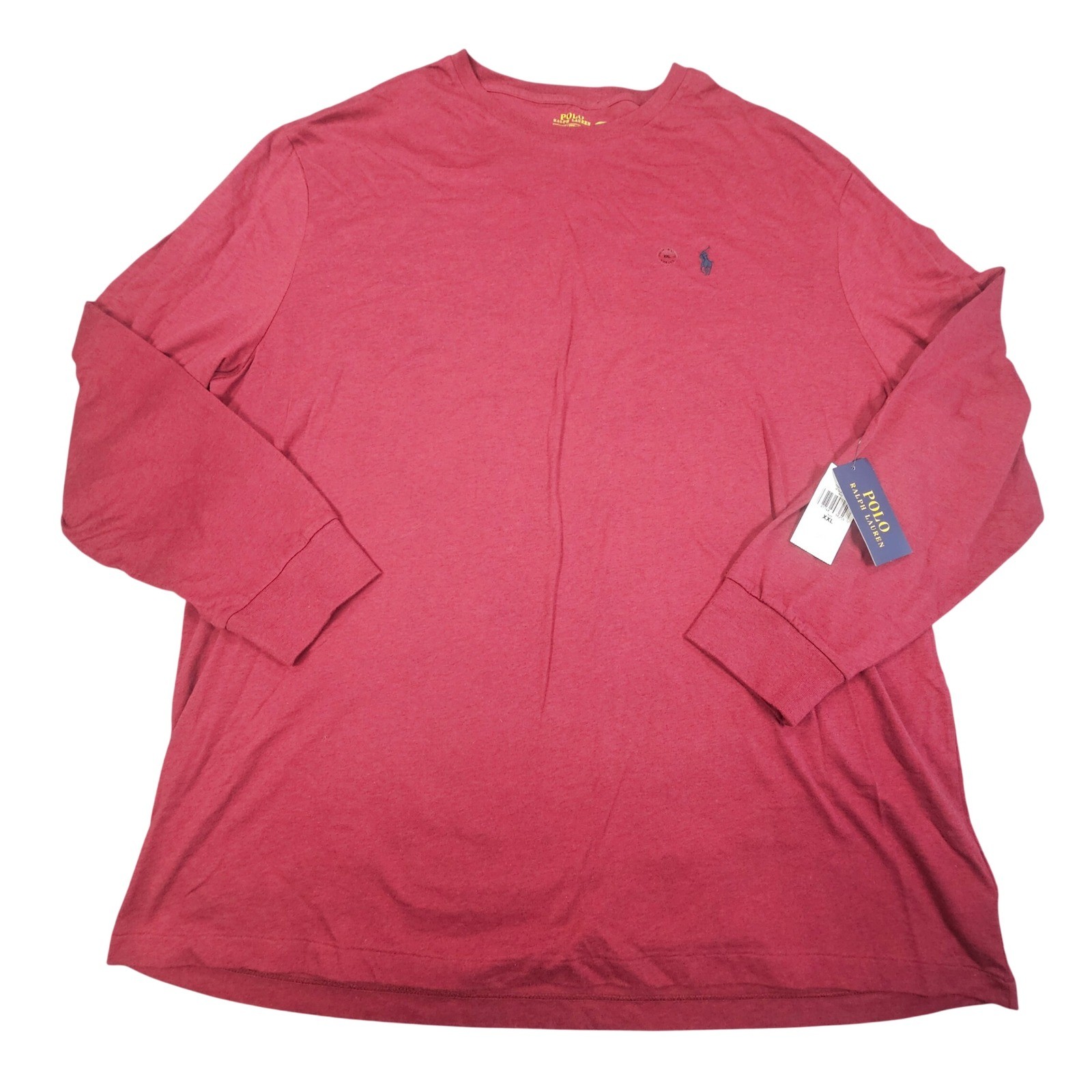 Polo Ralph Lauren Long Sleeve T-Shirt Men XXL New Red Classic Fit Cotton Tee
