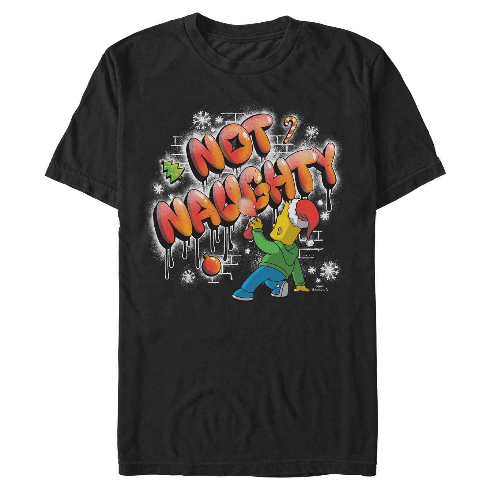 Men&rsquo;s The Simpsons Not Naughty Wall Drawing Bart T-Shirt