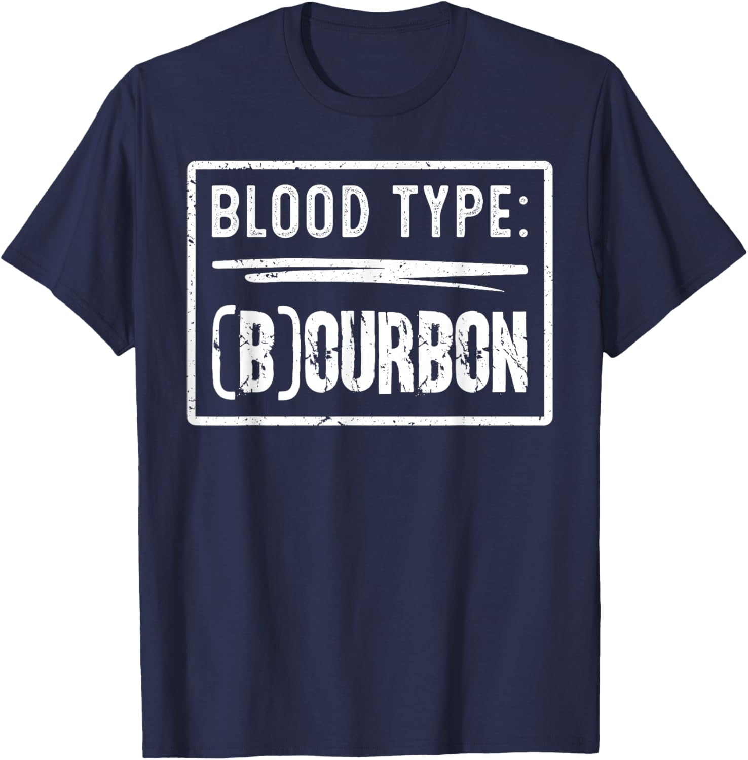 My Blood Type is Bourbon Retro Funny Drinking Humor T-Shirt