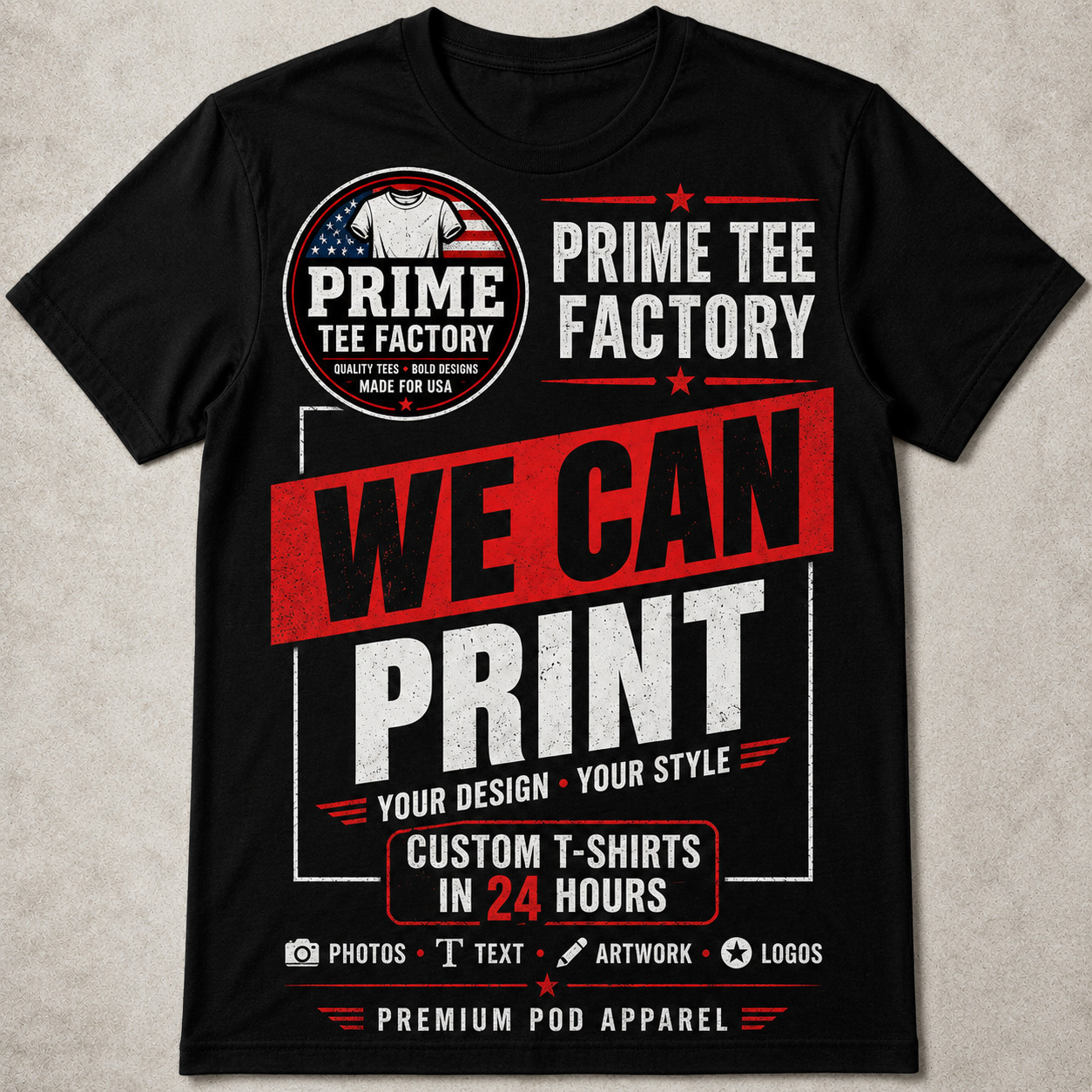 Custom Single-Sided T-Shirt Print Your Photo Logo Text Gildan/ Comfort Color