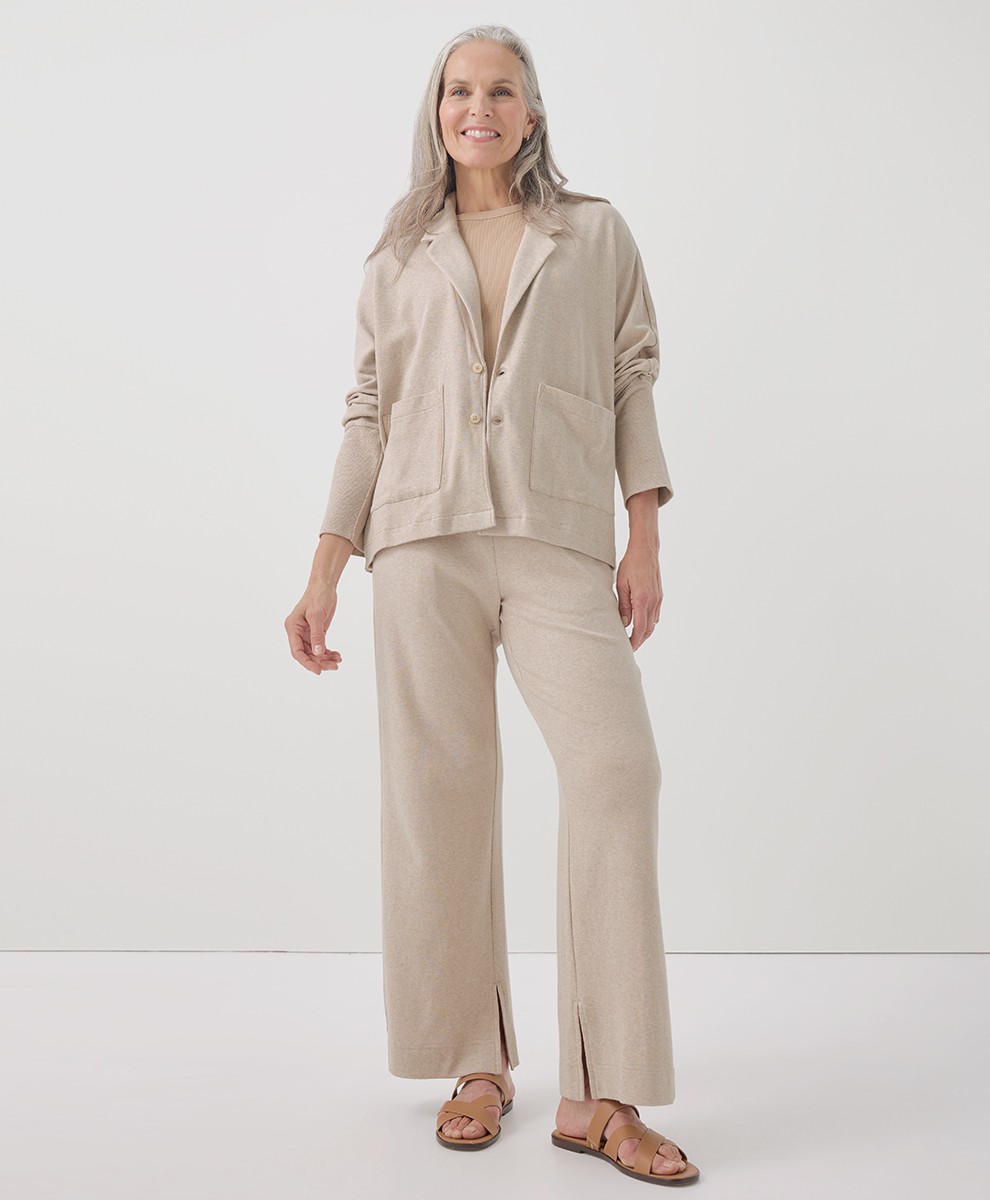 Pact Women&rsquo;s Airplane Relaxed Blazer Wheat Heather 3X-Large Top Outerwear
