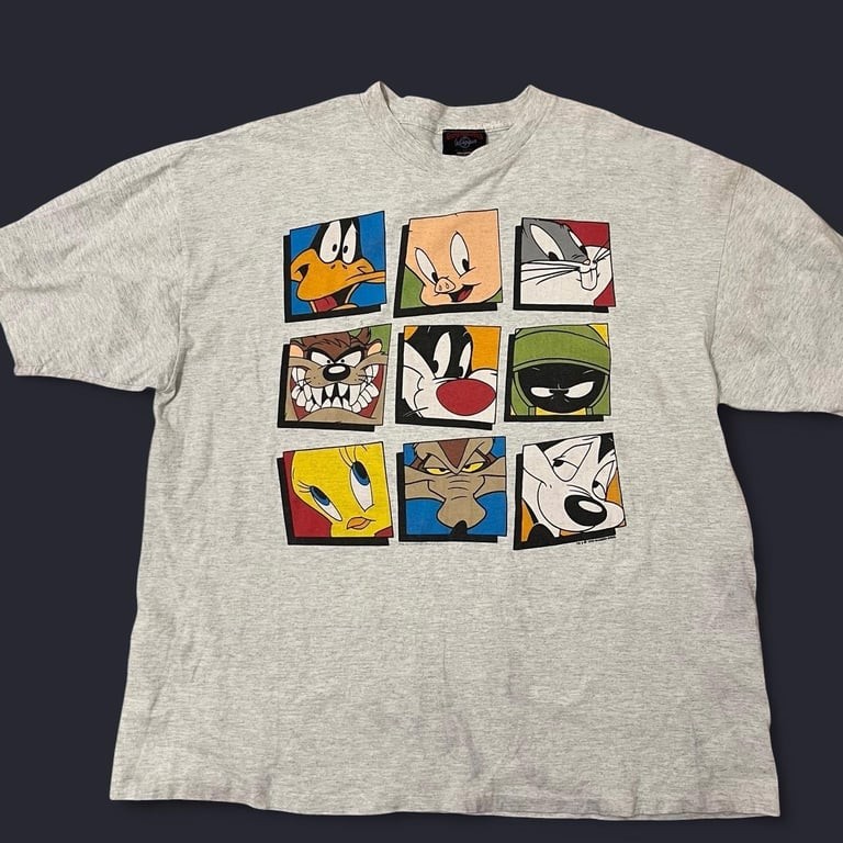 Vintage 1993 Looney Tunes Character Grid T-Shirt XL