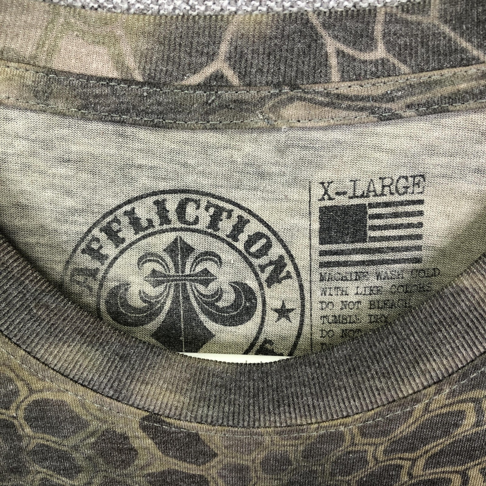 Affliction Shirt Mens XL Green Chris Kyle Skull Military Graphic Tee Top