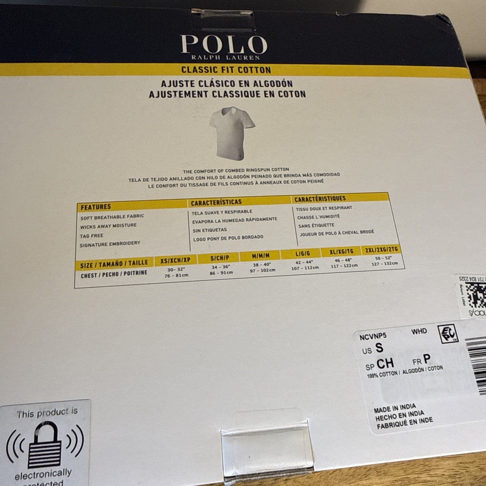 Polo Ralph Lauren Mens Classic Fit V-Neck Undershirt 5 Pack White Small