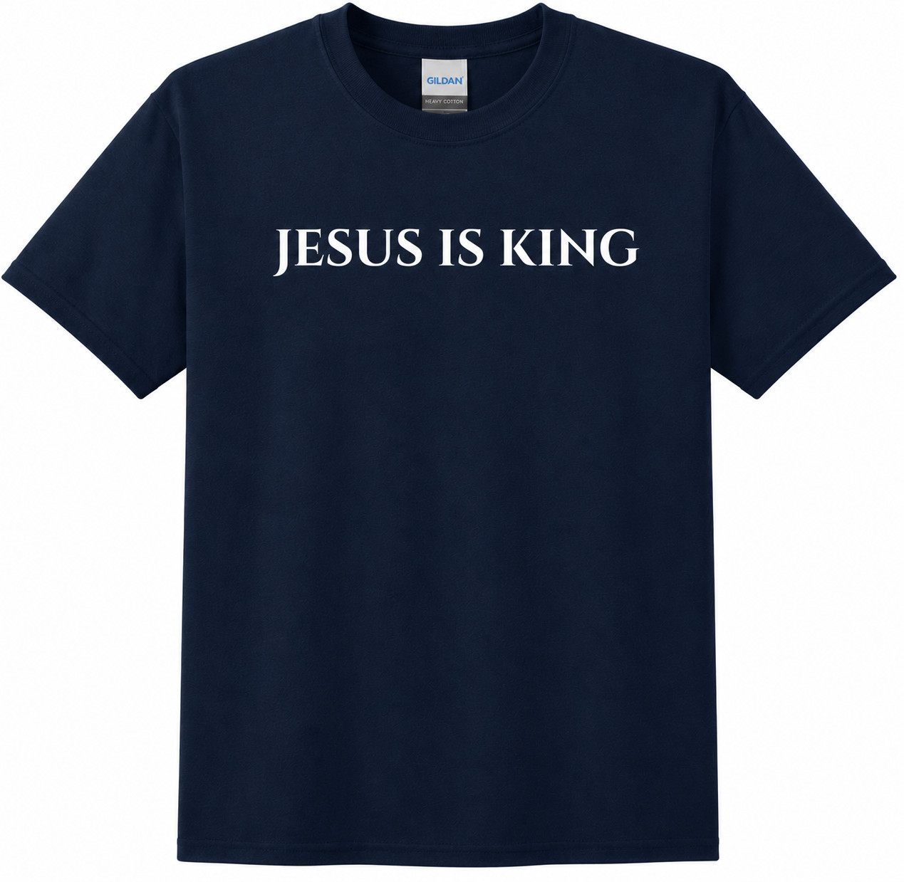 JESUS IS KING Christian T Shirt Inspirational Jesus Faith Tee Gildan 5000