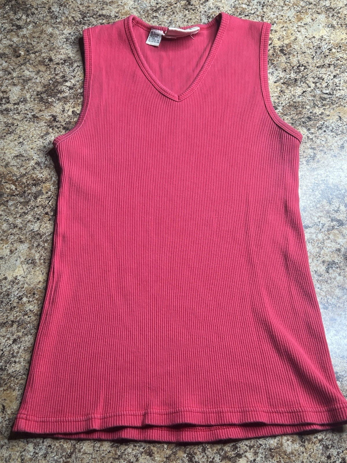 Vintage Men&rsquo;s Black V Neck Tank Top Red Tank Top Large International Male