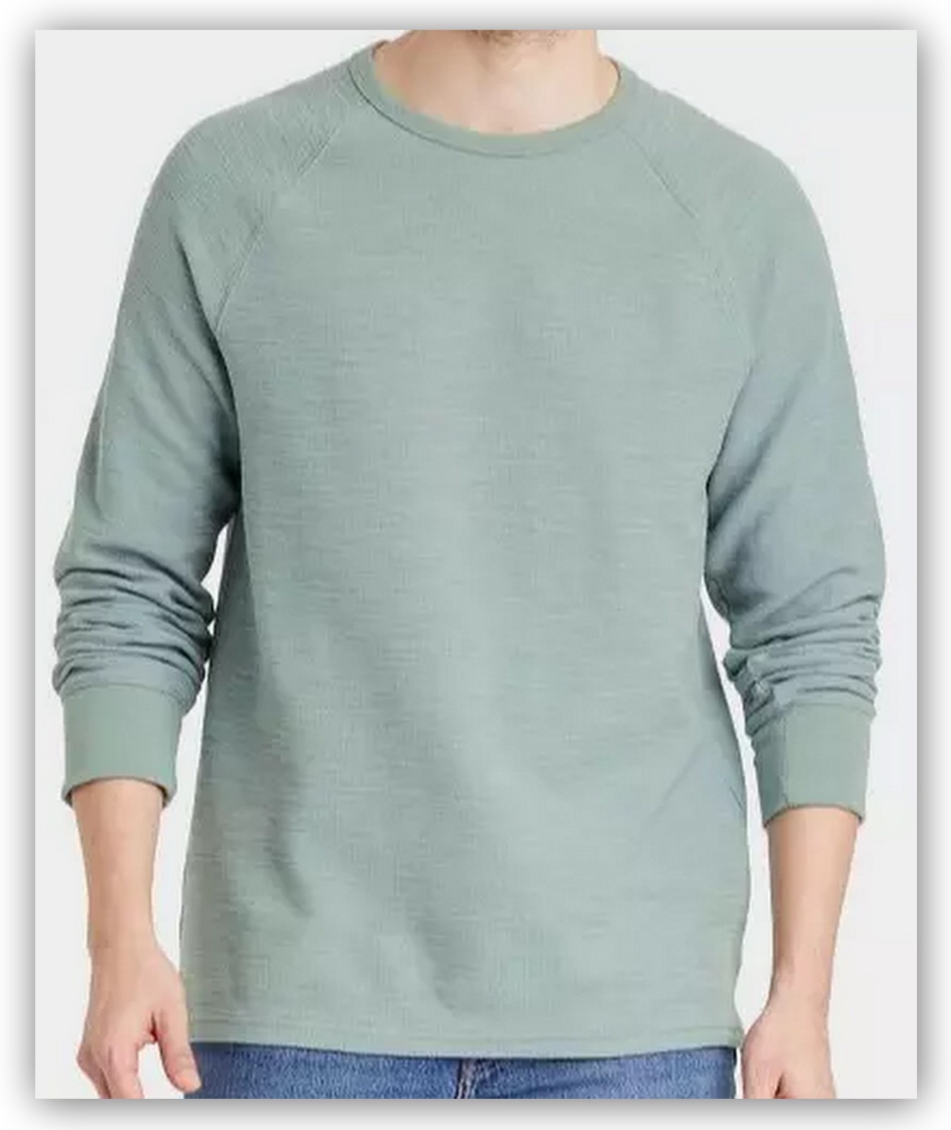 Men&rsquo;s Long Sleeve TEXTURED PULLOVER Shirts Crewneck Goodfellow