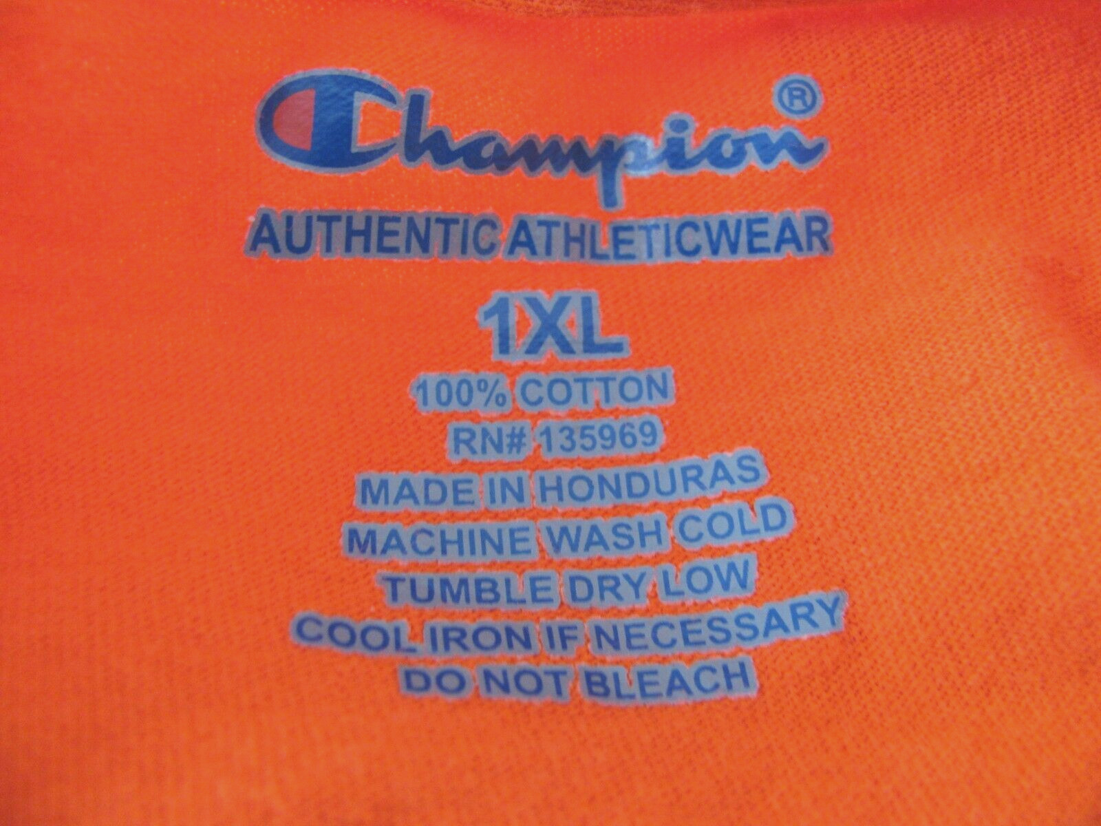 Champion Athletic T Shirt Mens 1XL Orange Logo Graphic Streetwear Tee