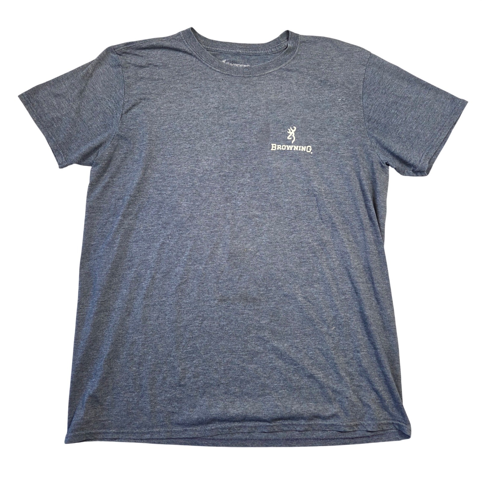 Browning Mens American Hunter Graphic T-Shirt Heather Navy Blue Large Outdoors