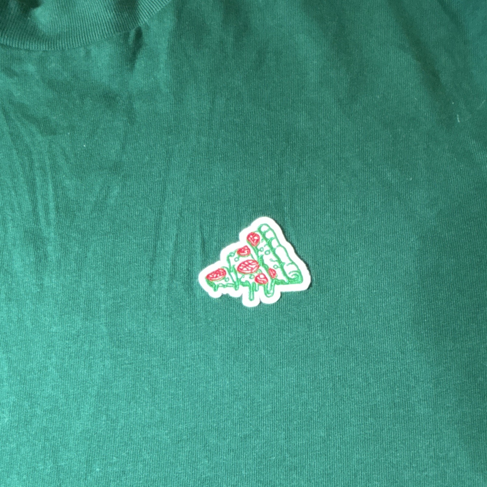 adidas Fresh Men&rsquo;s Green Pizza Graphic Crew Neck T-Shirt Short Sleeve S