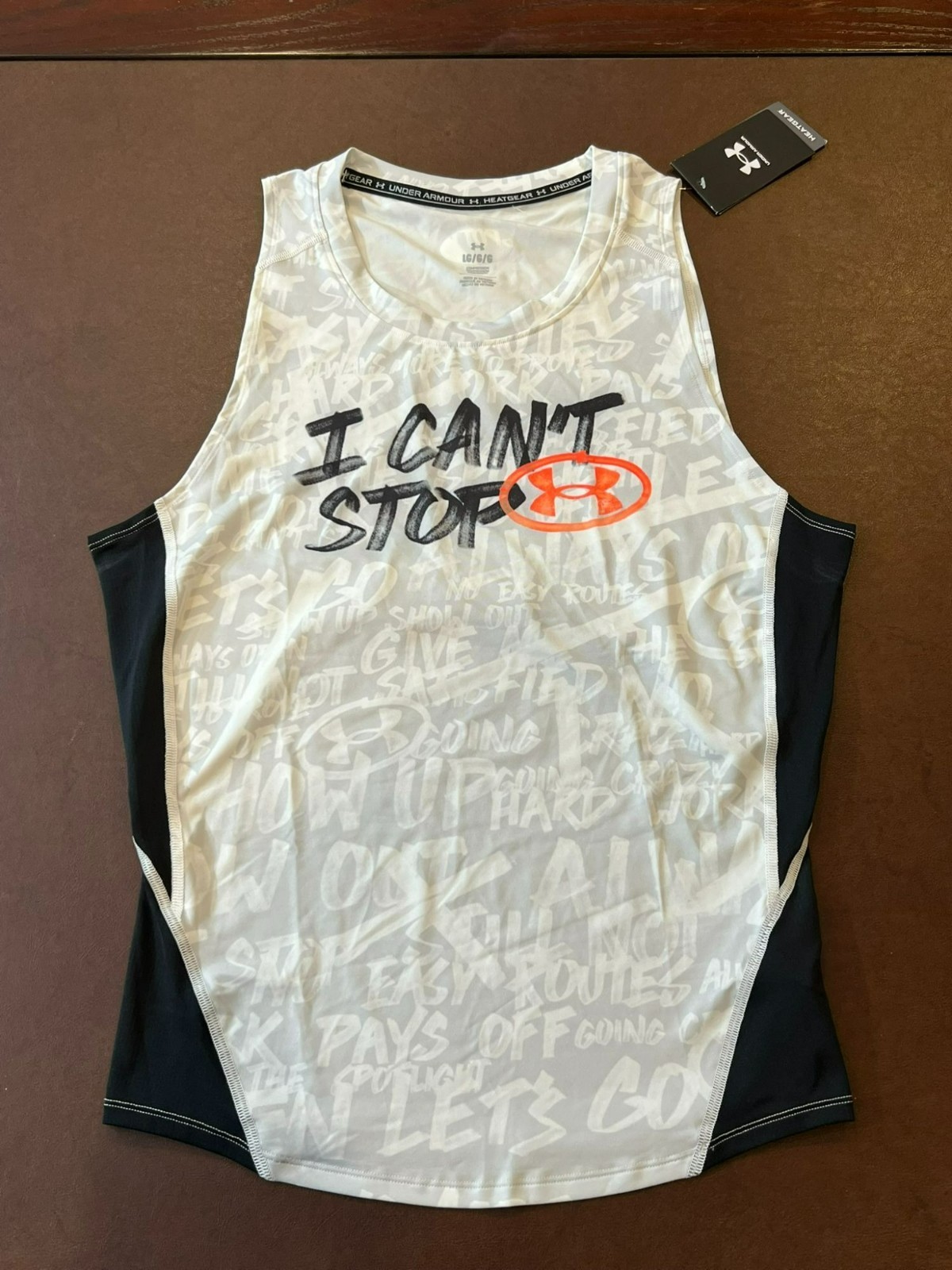 Under Armour Gray Black I Can&rsquo;t Stop Sleeveless Compression Tank Top Large