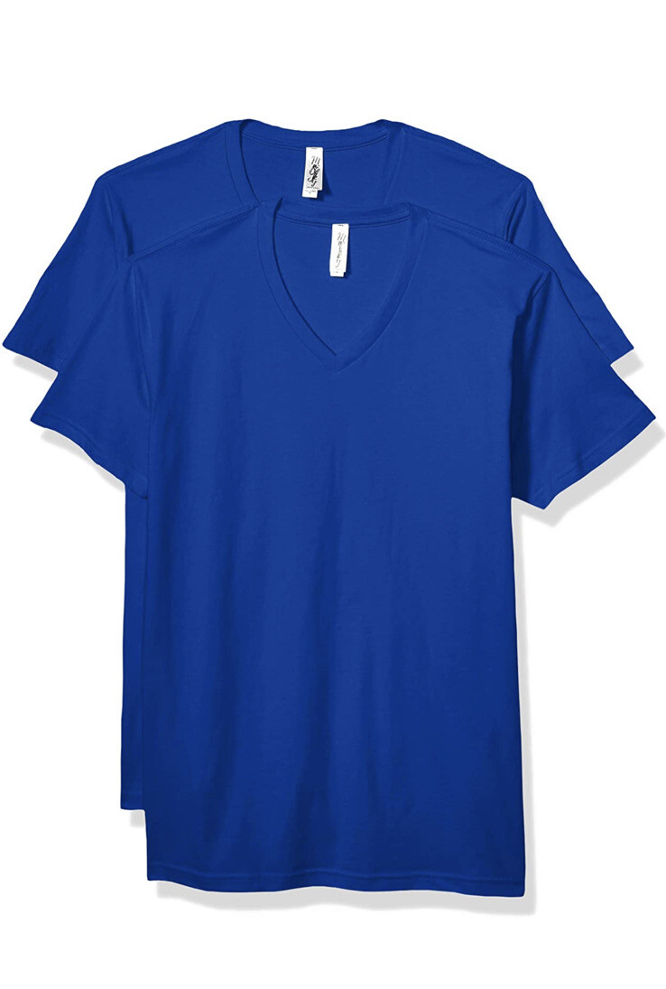 Marky G Apparel Men Short-Sleeve V Neck T-Shirt 2 Pack – Royal- XS