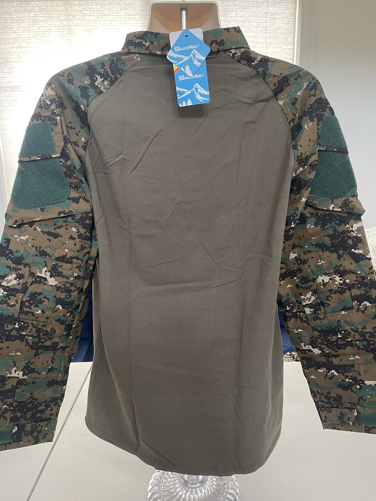 MAGCOMSEN Men&rsquo;s Tactical Military 1/4 Zip Camo Long Sleeve Shirt Men&rsquo;s XL Green