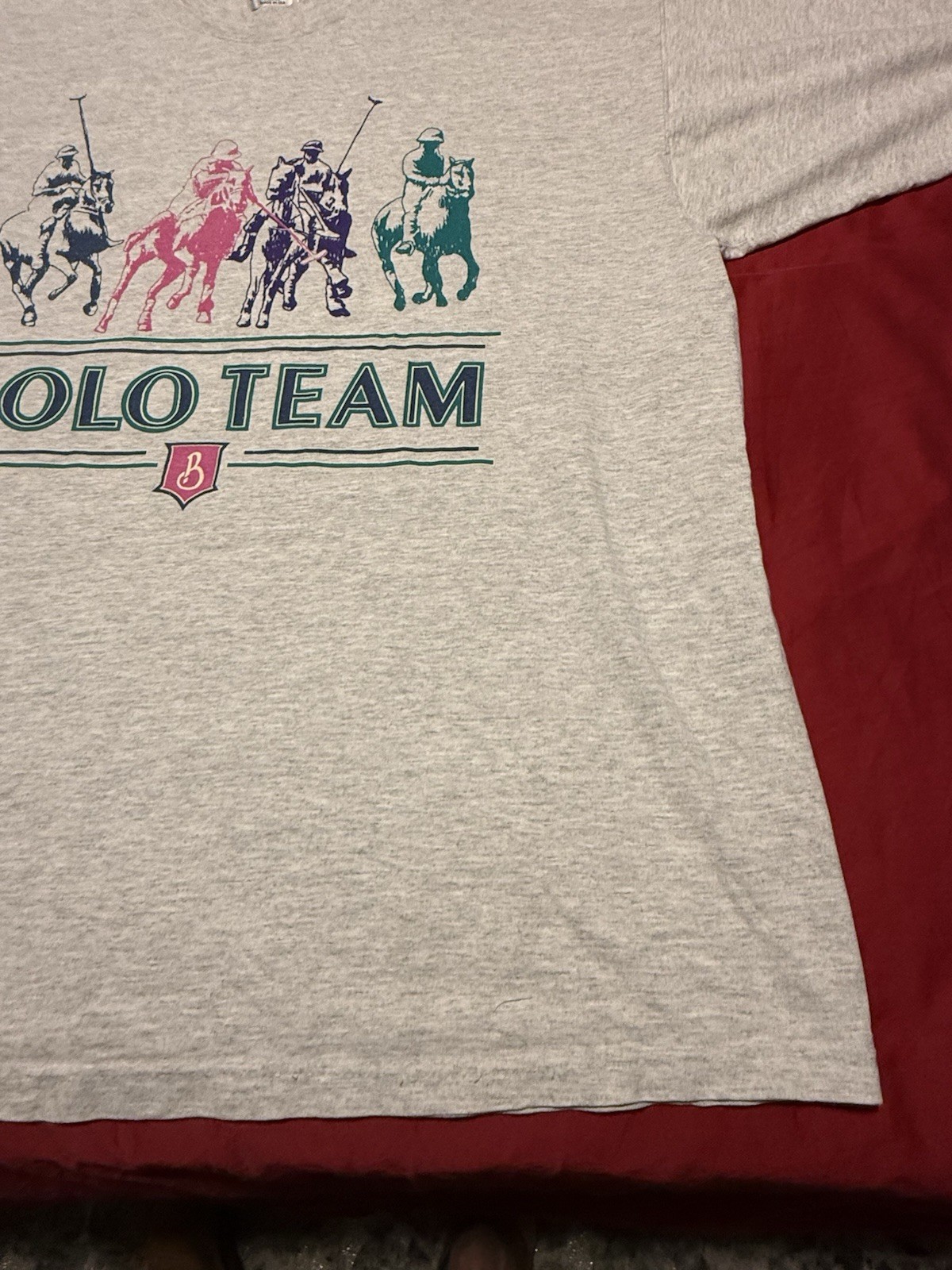 VTG 90s Galt Sand Polo Team Graphic Tshirt XL Gray Heather Made In USA