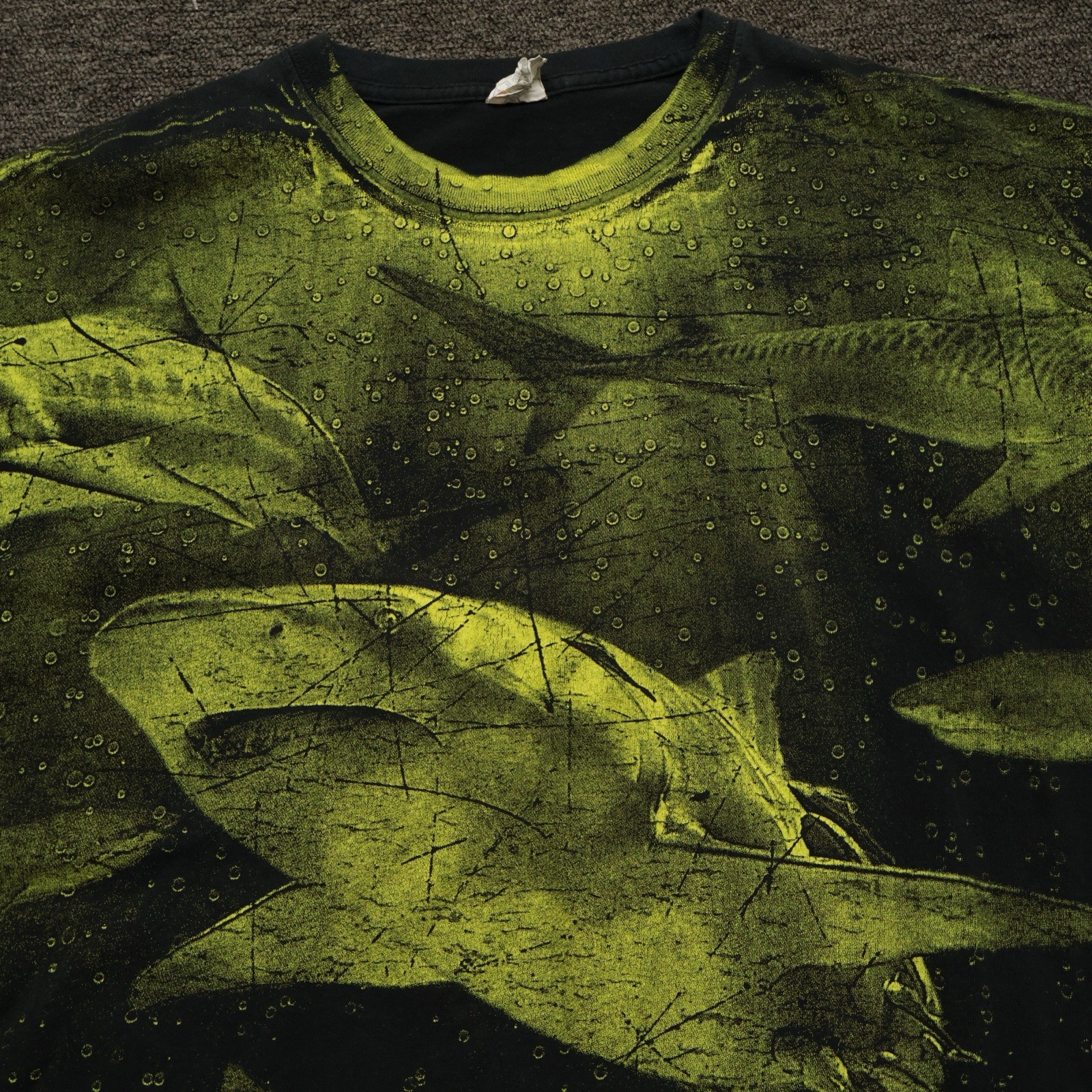 All Over Print Great White Shark Shirt Mens XL Y2K AOP Yazbek Puerto Vallarta
