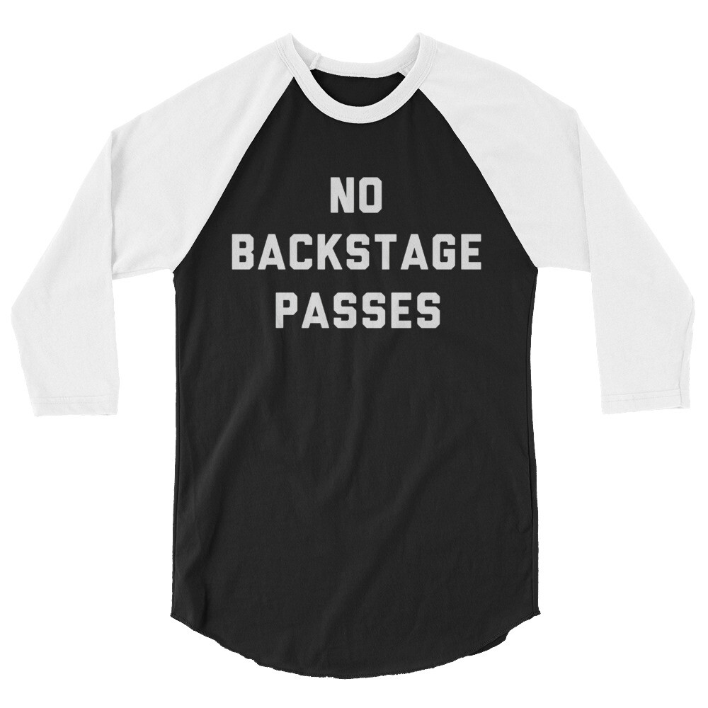 No Backstage Passes Classic Rock Inspired Raglan T-Shirt, 70&rsquo;s, Almost Famous