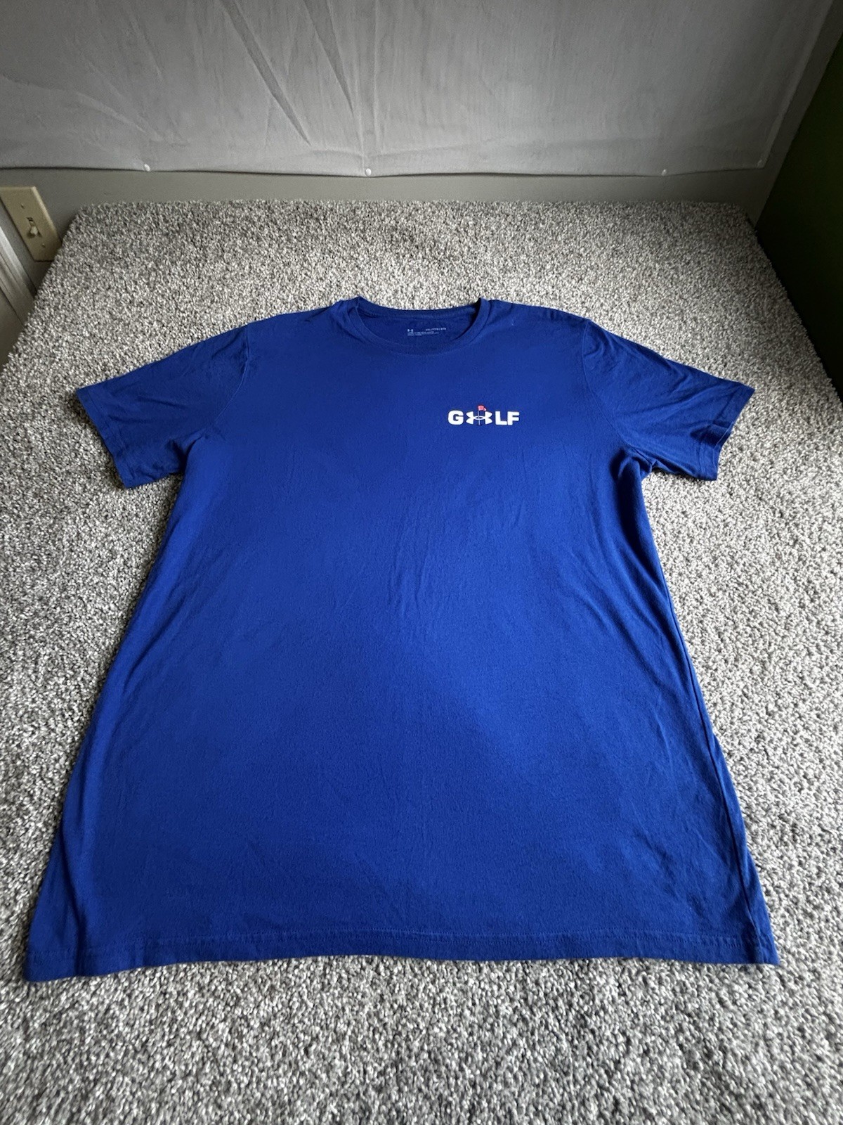Under Armour Men&rsquo;s XXL Regular Blue Crew Neck Short Sleeve Logo Golf Tee