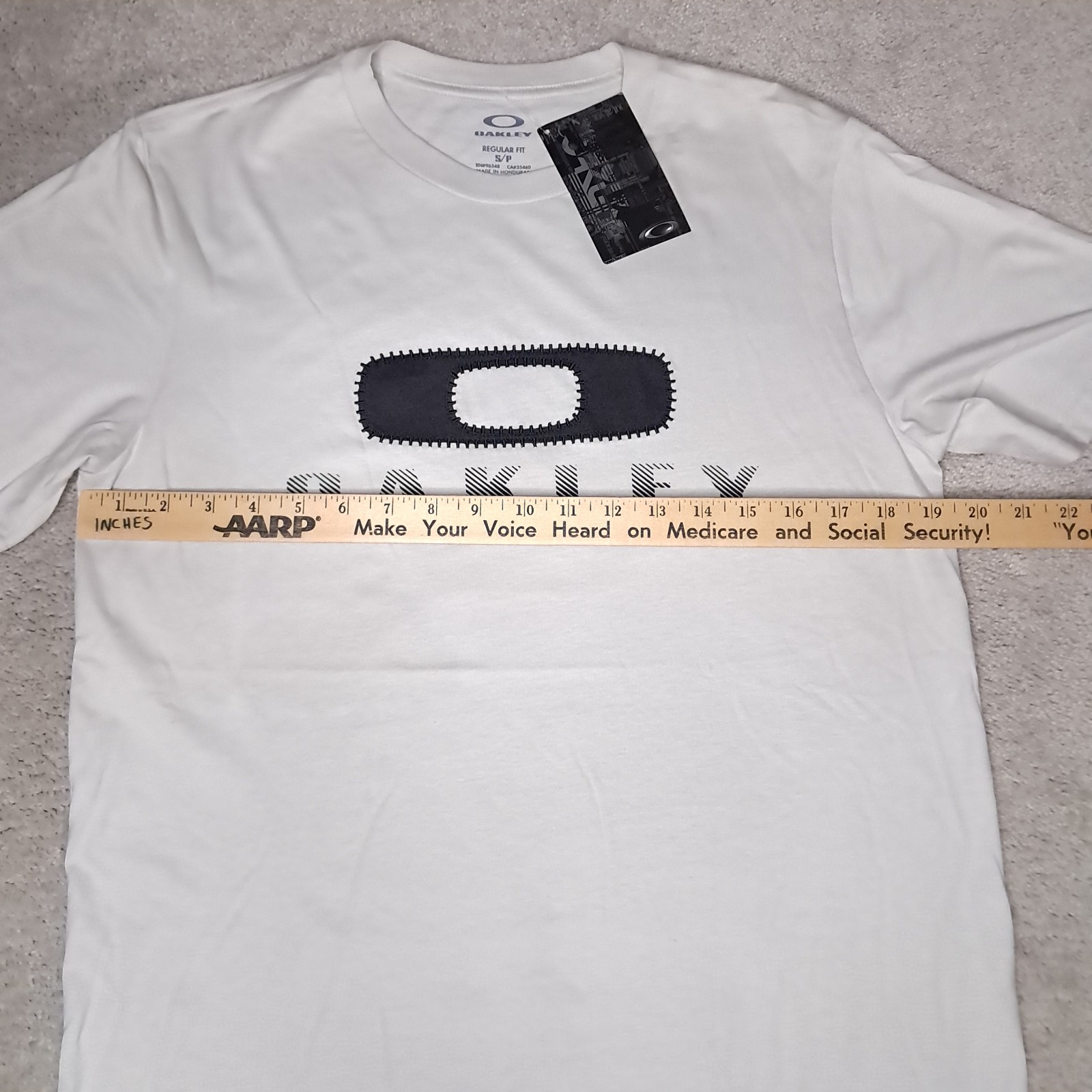 Y2K Oakley Griffen T-shirt Mens Small Crystal Gray Big « O » Logo Spellout