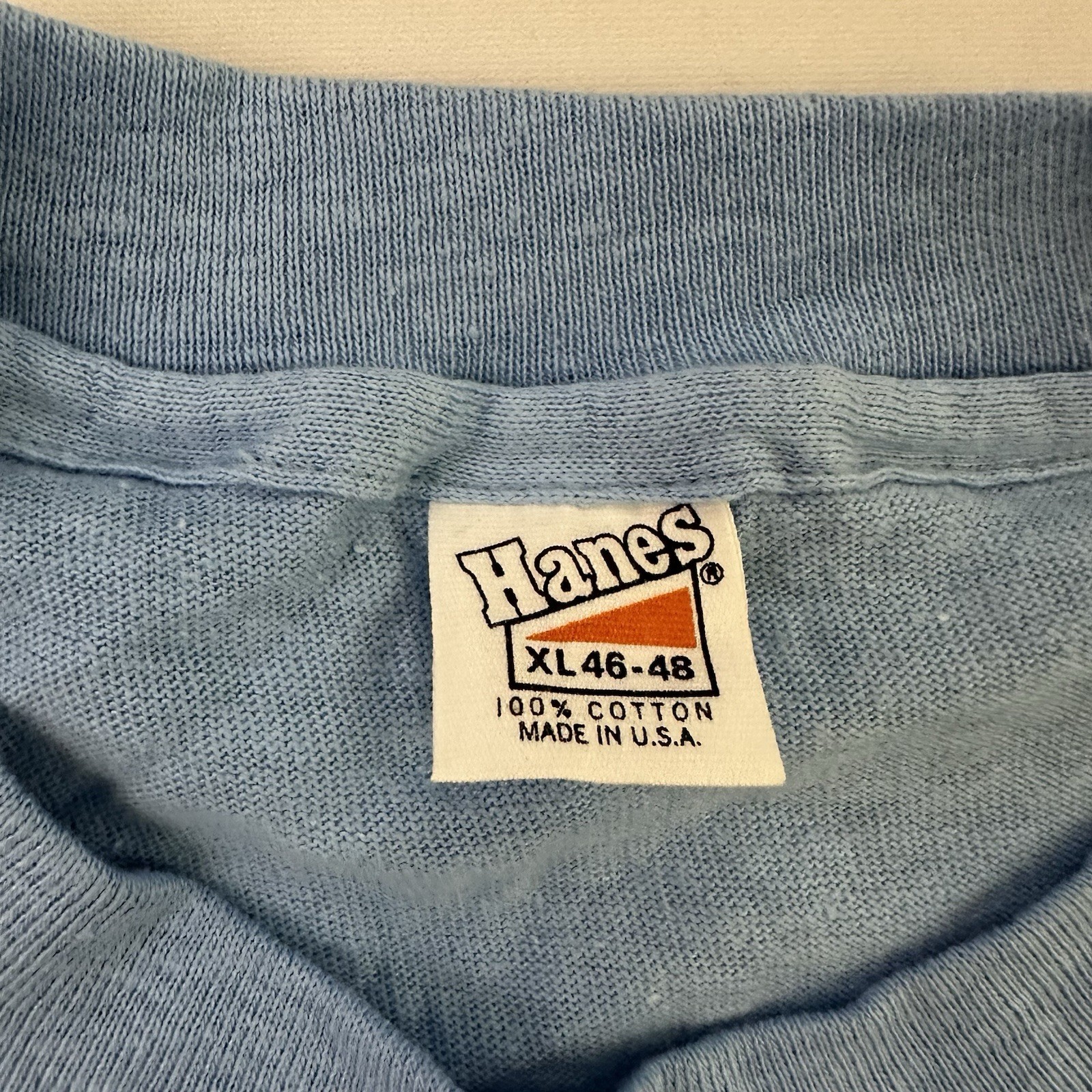 Hanes 70s Mens Vintage No Nukes Tee T-Shirt Size XL Blue Rainbow Energy