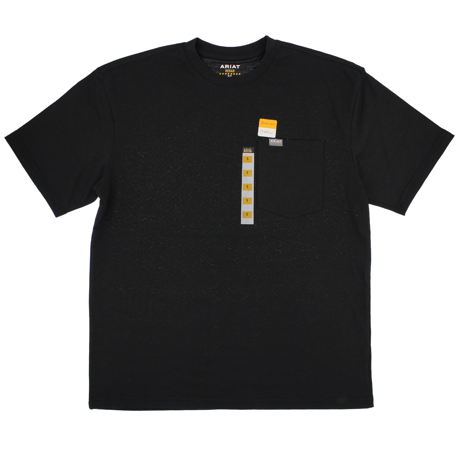Ariat Rebar Men&rsquo;s Work T-Shirt Short Sleeve Pre-Shrunk Cotton Strong One-Pocket