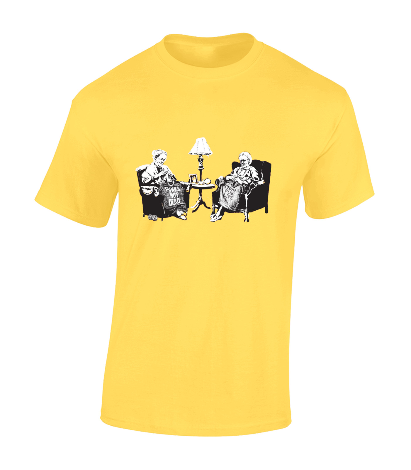 PUNK GRANNY BANKSY MENS T SHIRT MUSIC CLASSIC 80&rsquo;S 90S RETRO DJ FUNNY TOP