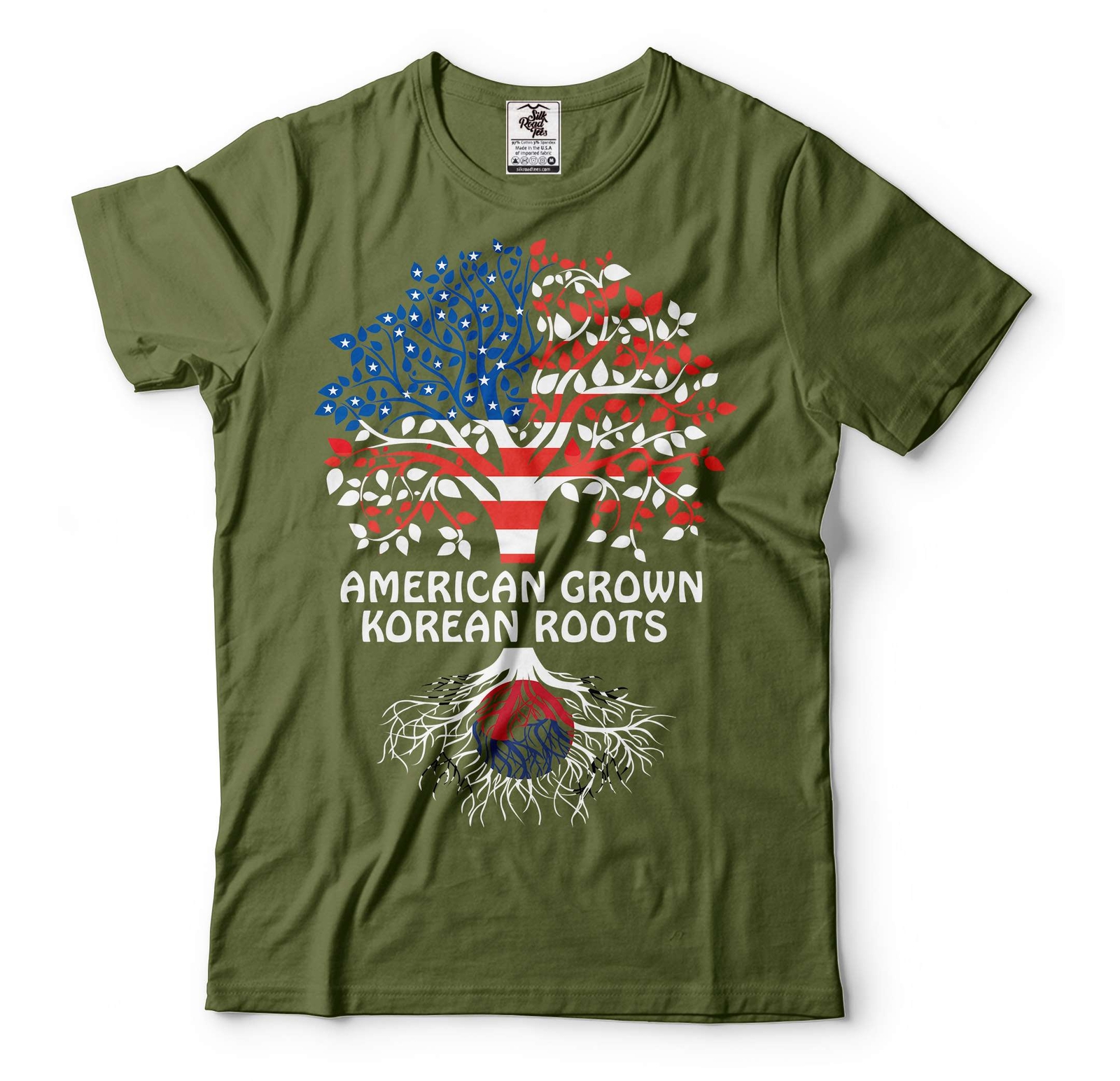American Grown Korean Roots Shirt South Korea USA Shirts South Korea Flag Tee