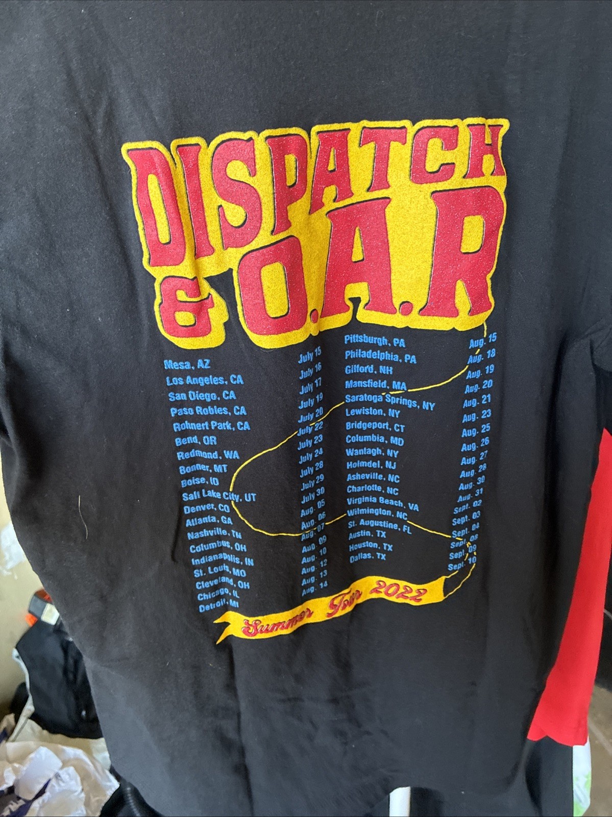 Dispatch & O.A.R Summer Tour 2022 Size Large T-Shirt Black Music Concert