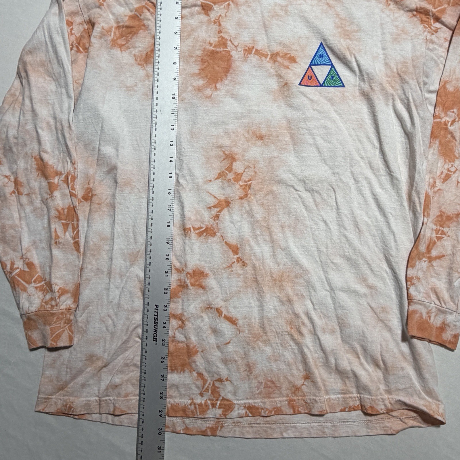 HUF Worldwide Triple Triangle Crystal Wash Long Sleeve Tee XL Skull Skate