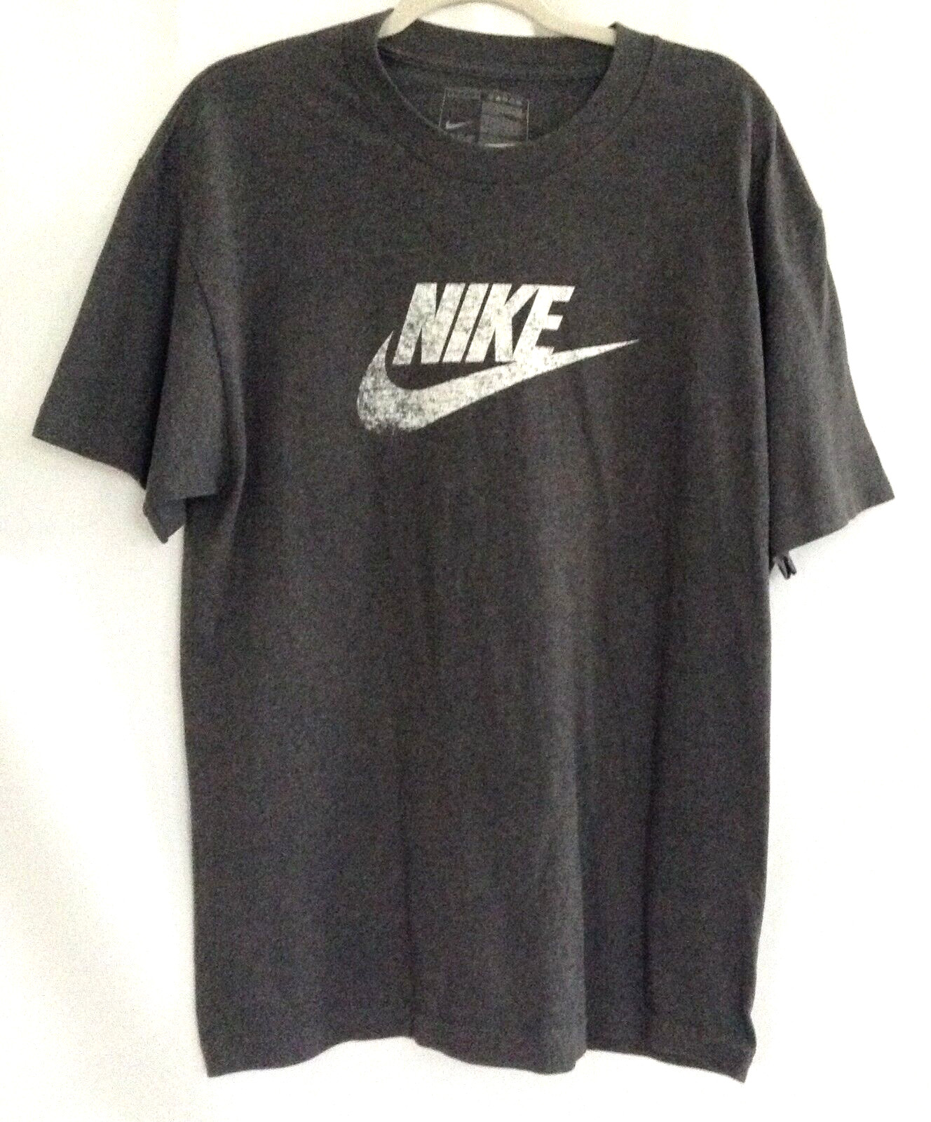 Nike Y2K Mens Dark Gray Straight Hem Short Sleeve Casual Graphic T Shirt Size L