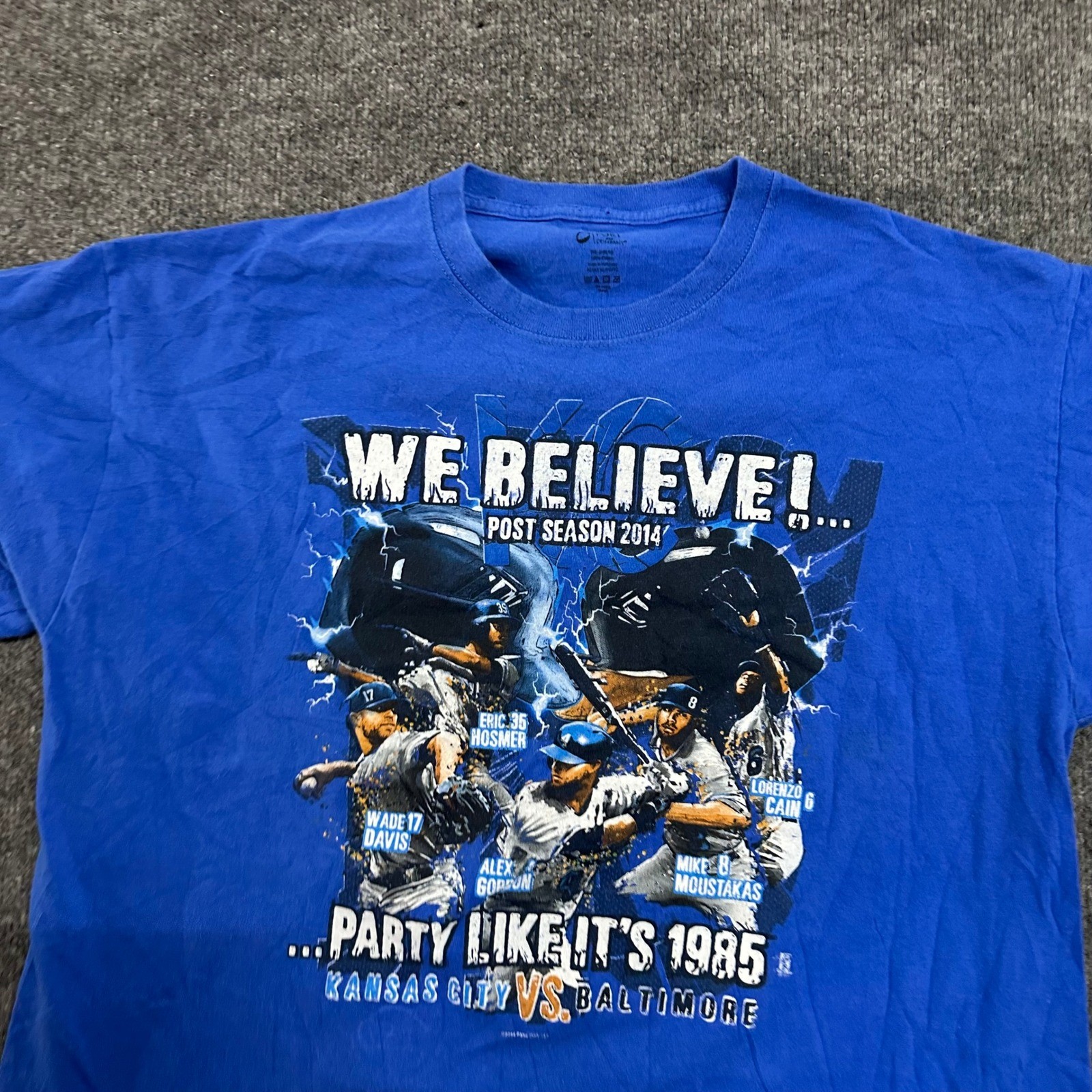Port and Company T-Shirt Mens XL Blue 2014 MLB Postseason Graphic Kansas City