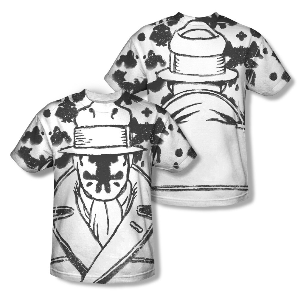 Adult Unisex Watchman Rorschach Character Sublimation All-Over Print T-Shirt