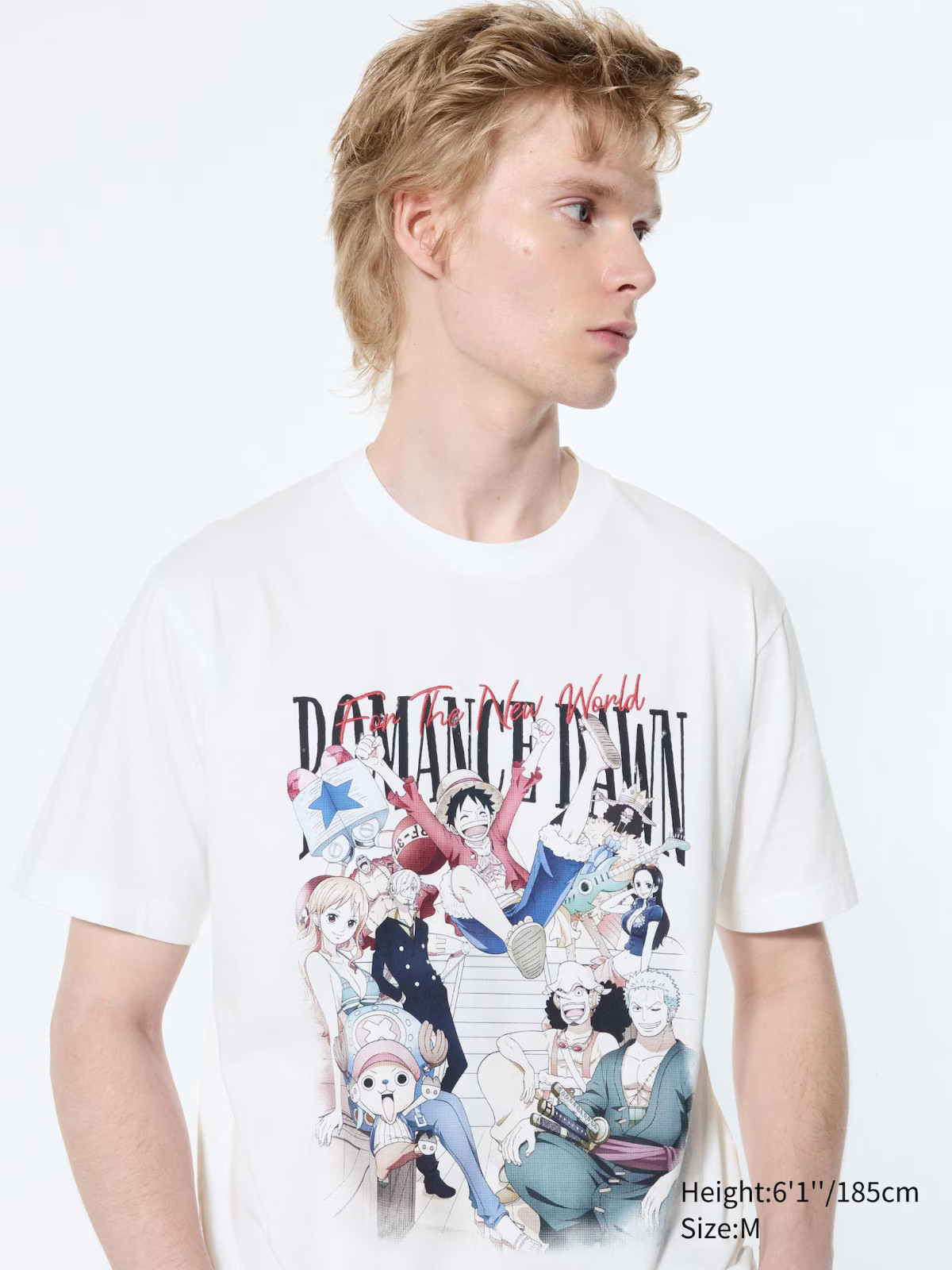 Uniqlo ONE PIECE Anime 25th Short Sleeve White Romance Dawn: L, XL