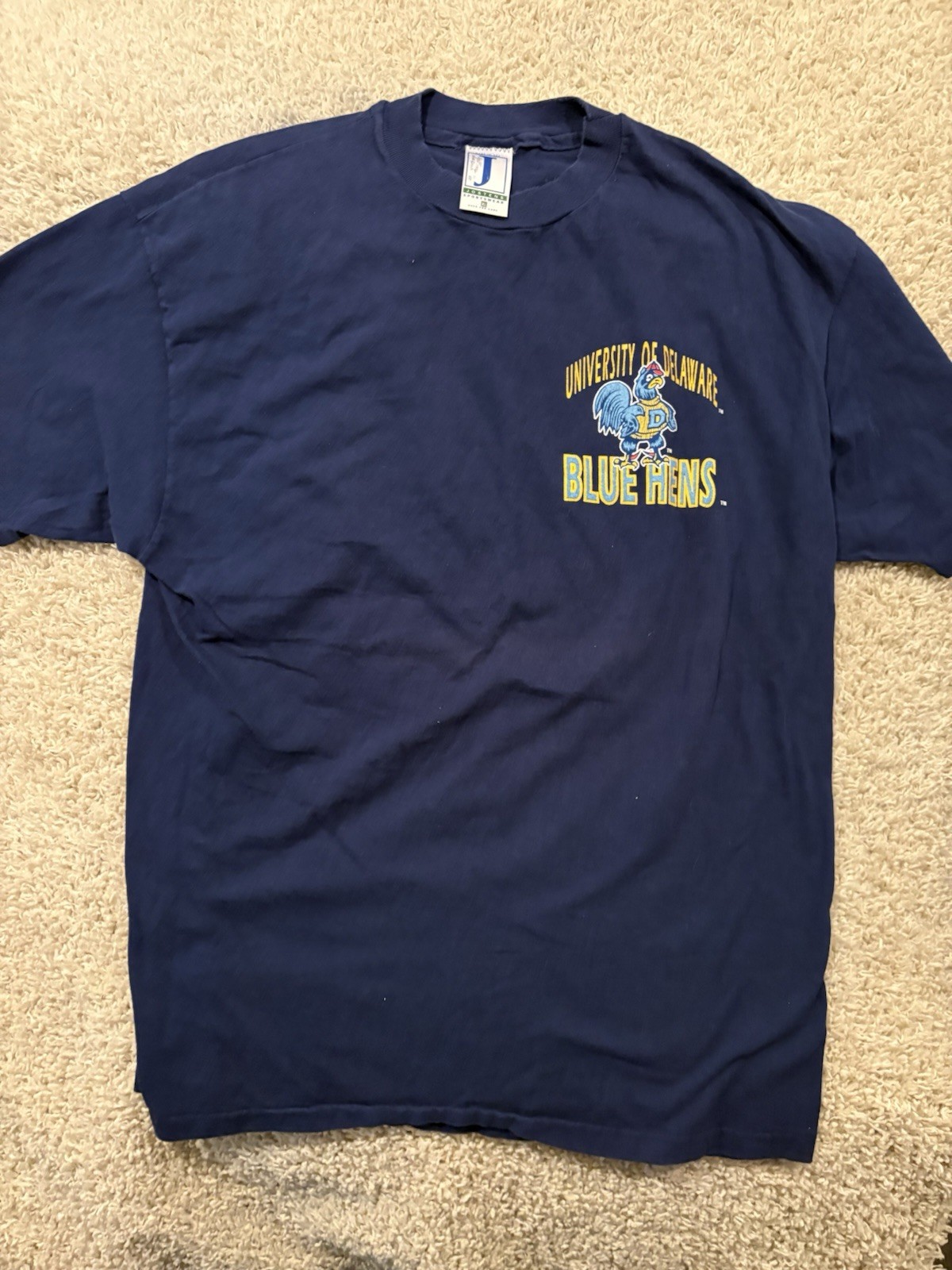 Vintage deleware blue hens shirt adult extra large short sleeve mens a23********