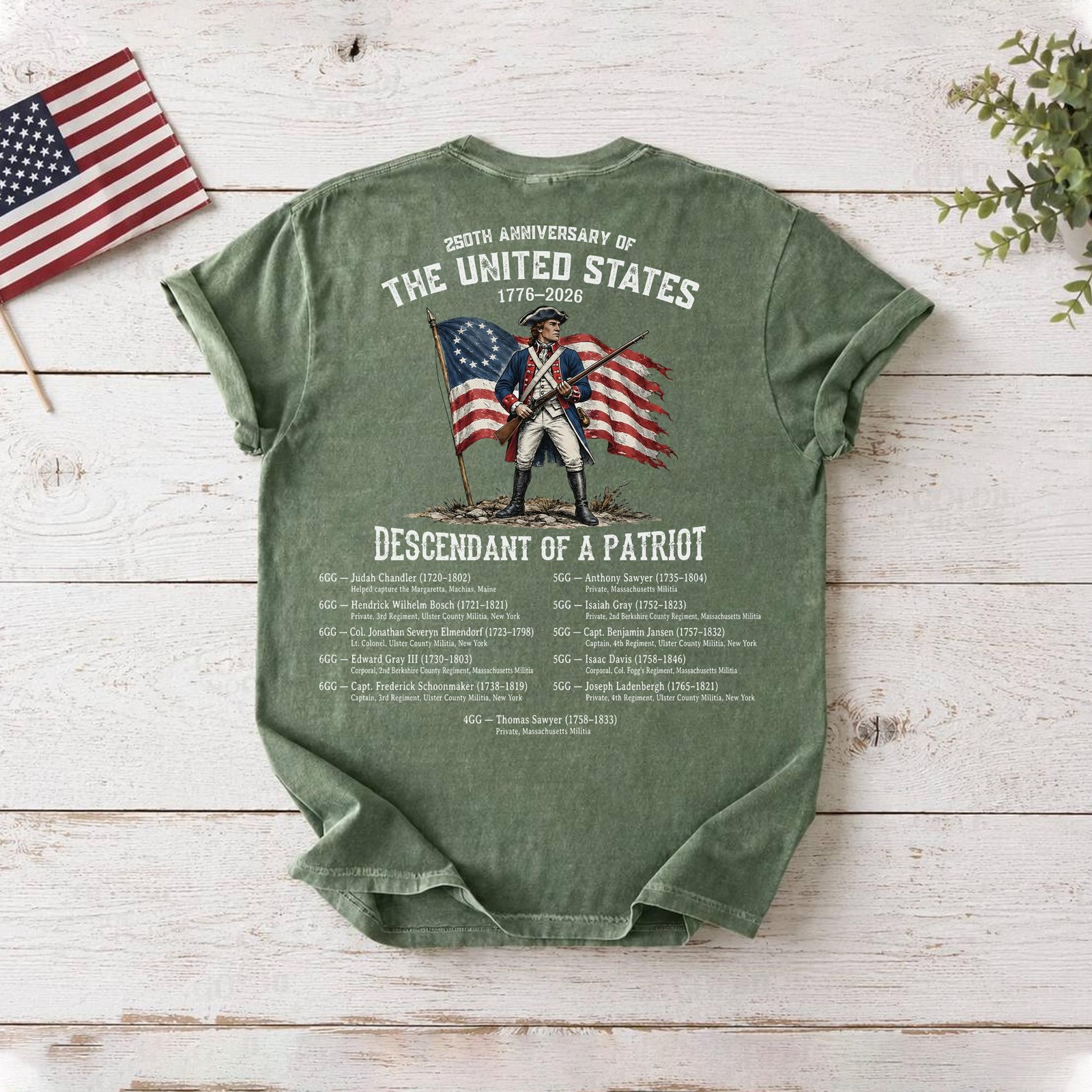 250th Anniversary Descendant of a Patriot Shirt Custom Family Heritage Tee