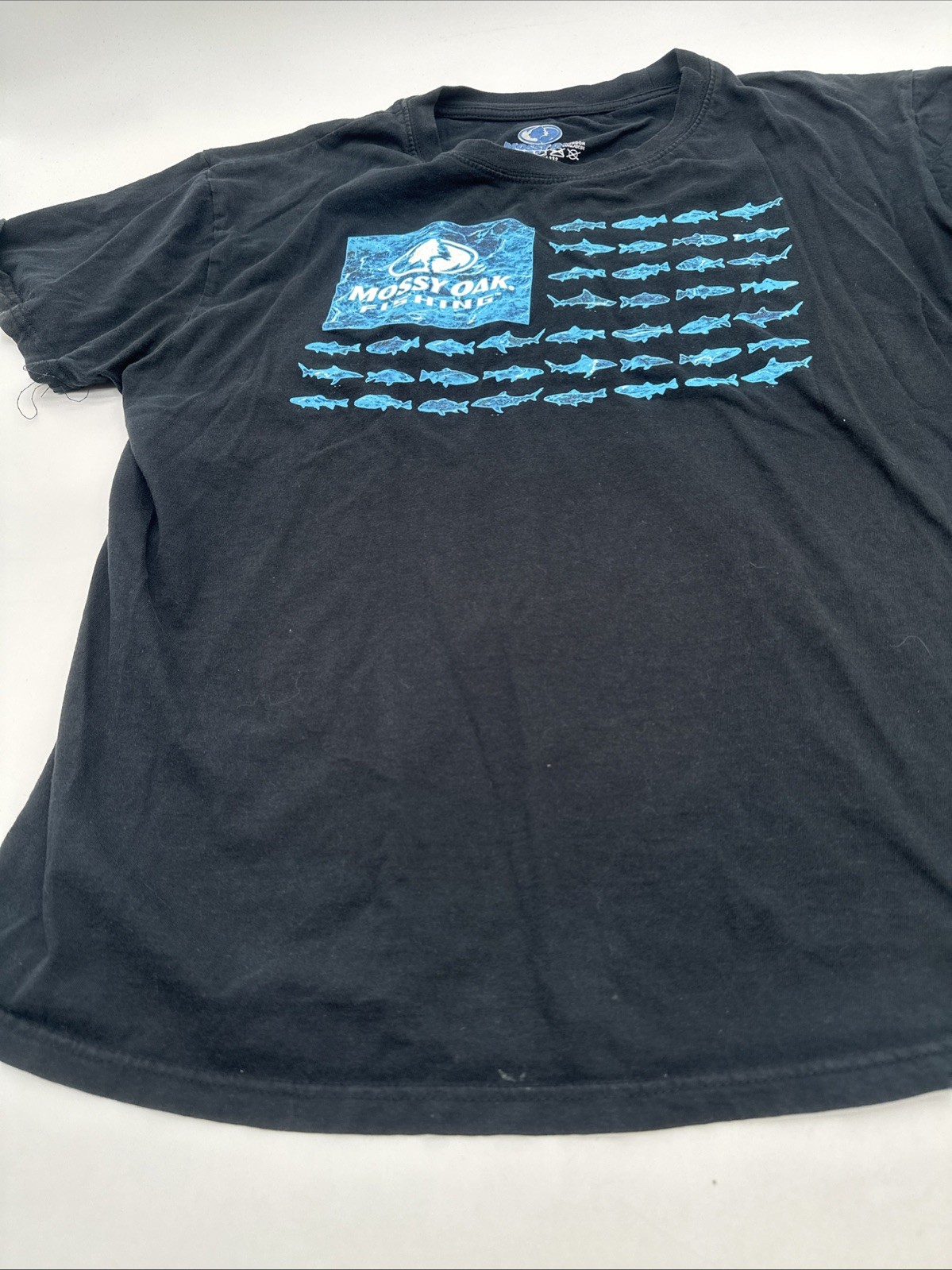 Mossy Oak Fishing T-Shirt Women X-Large Graphic Print Black ..#28639