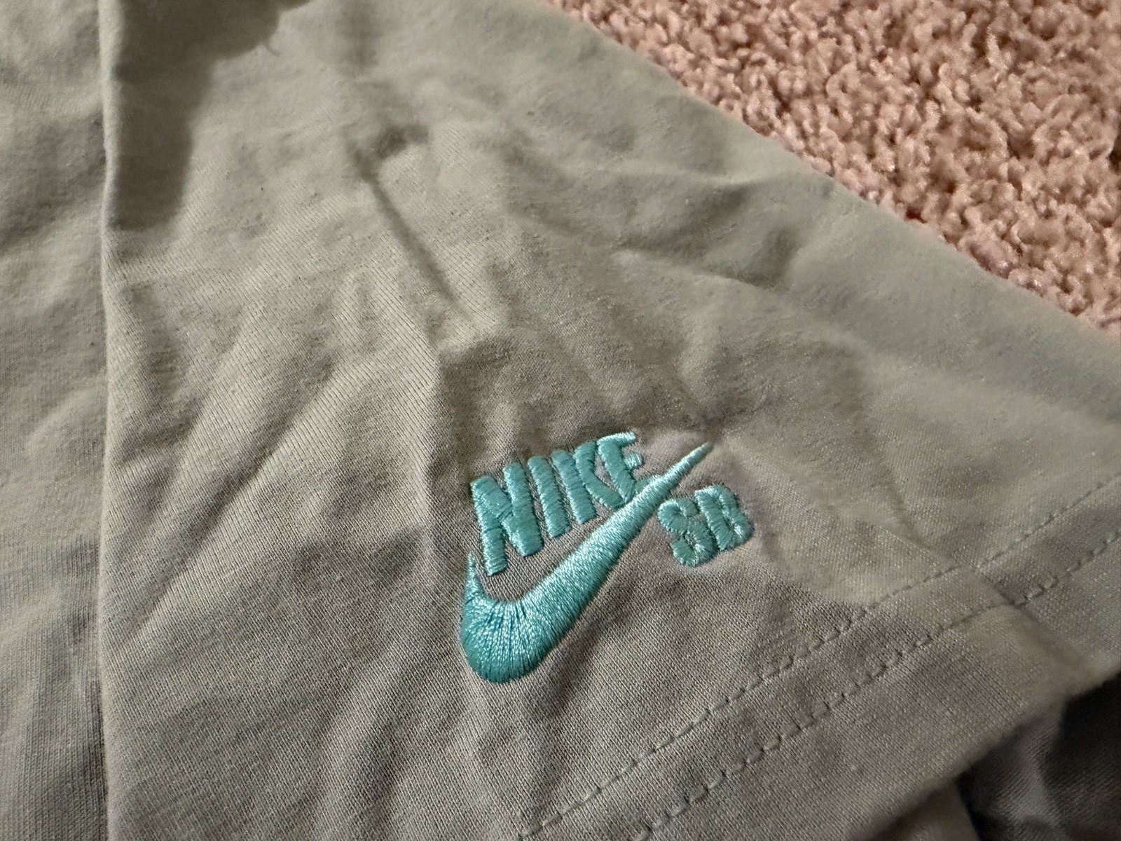 Nike SB Skate Board green aqua blue t shirt vintage swoosh rare classic LA NY XL