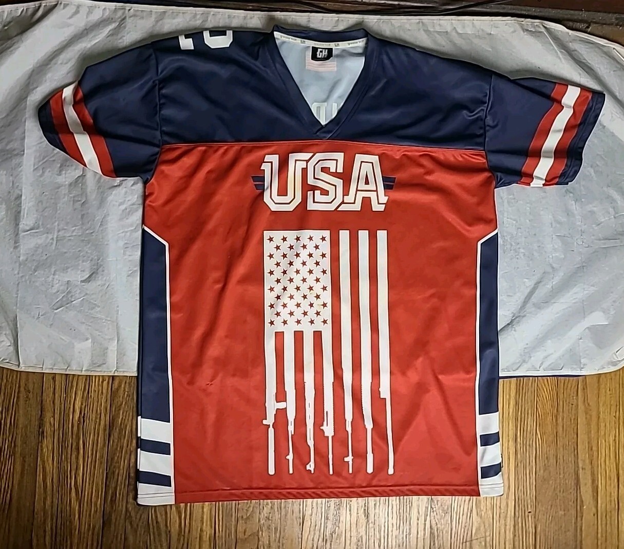 Greater Half 2nd Amendment America USA Football Jersey #2 Men&rsquo;s Size XXL 2XL