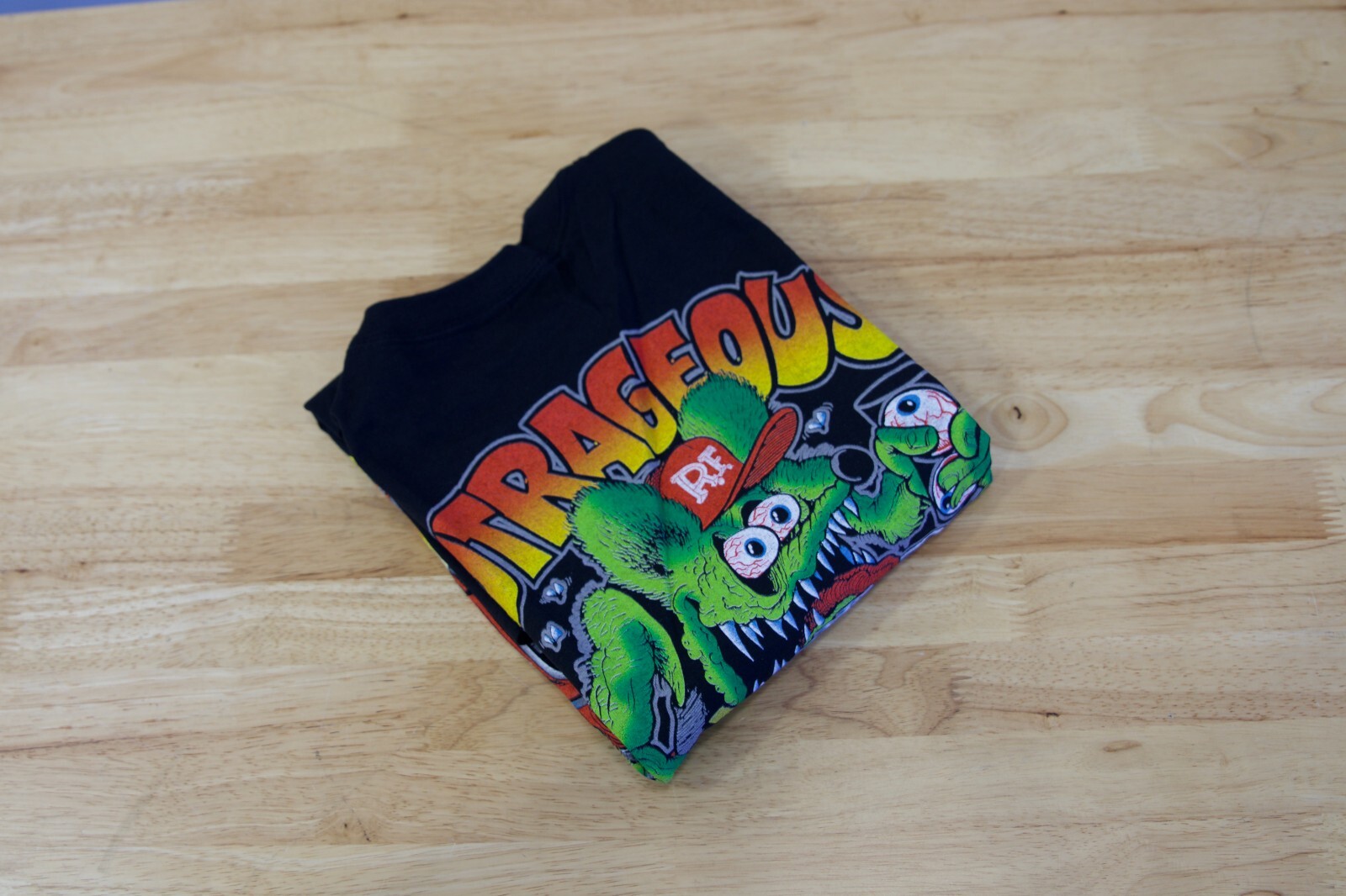 Men&rsquo;s Ed Big Daddy Roth Rat Fink Outrageous Hot Rod Black Cotton T-Shirt M-3XL
