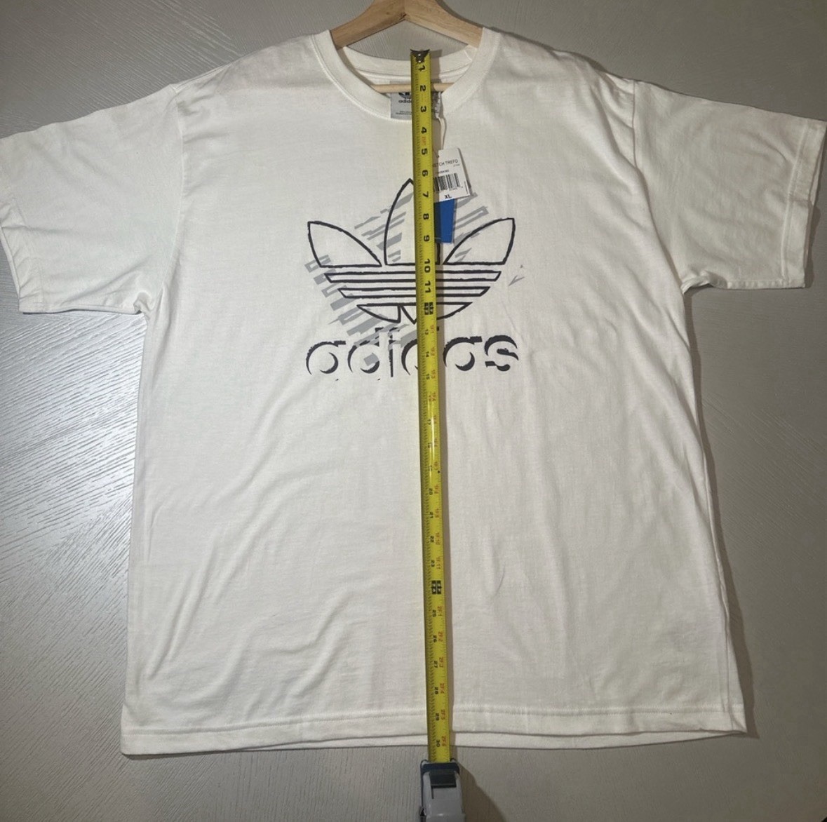 Adidas OG Sketch Trefo Men&rsquo;s White Graphic Logo Crew Neck T-Shirt XL
