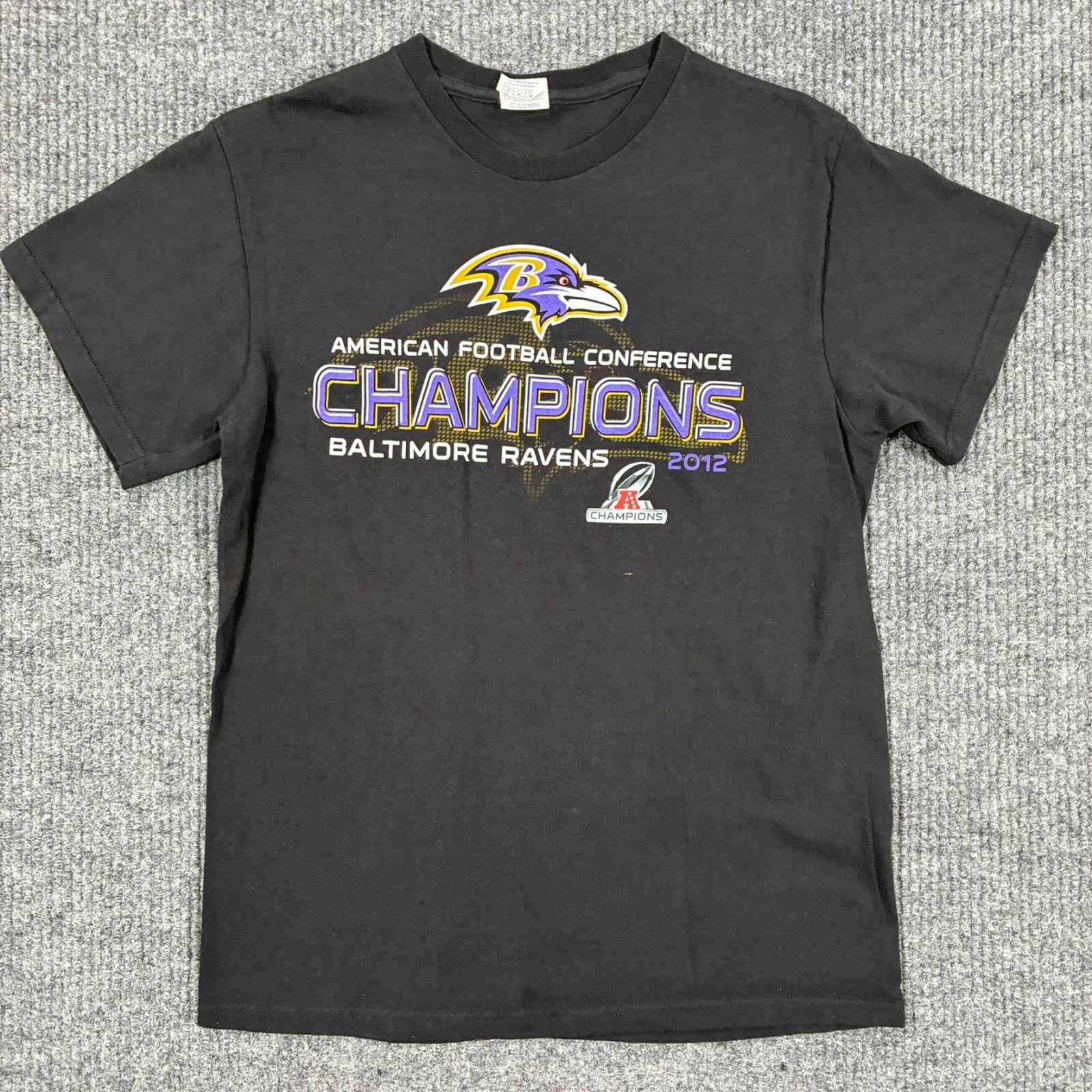 Baltimore Ravens AFC Champions 2012 NFL Football Graphic T Shirt Mens M Black