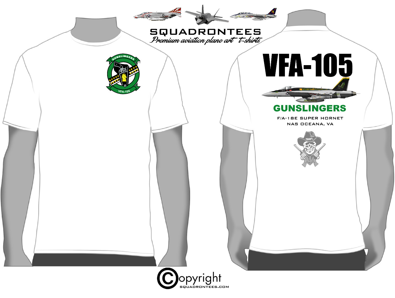 VFA-105 F/A-18 Squadron T-Shirt D5, USN Licensed Product