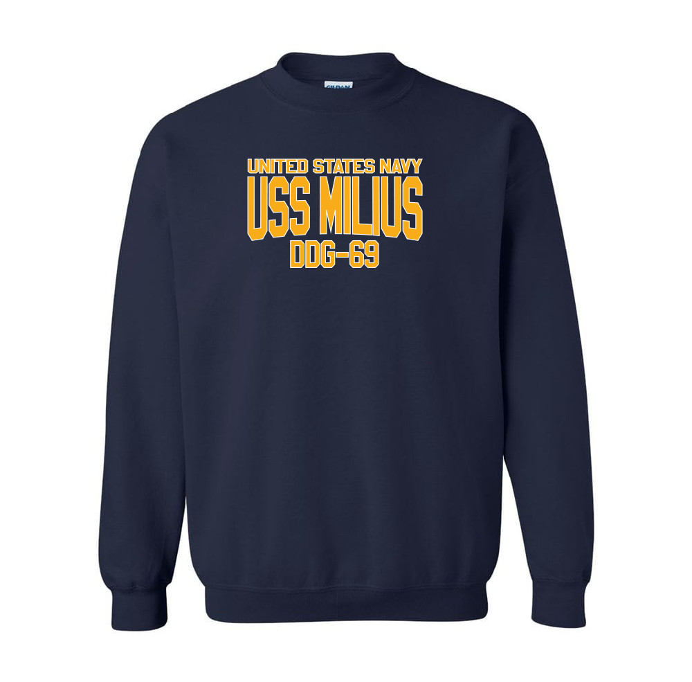 USS Milius DDG-69 Crew Hooded Sweatshirt US Navy Officially Licensed