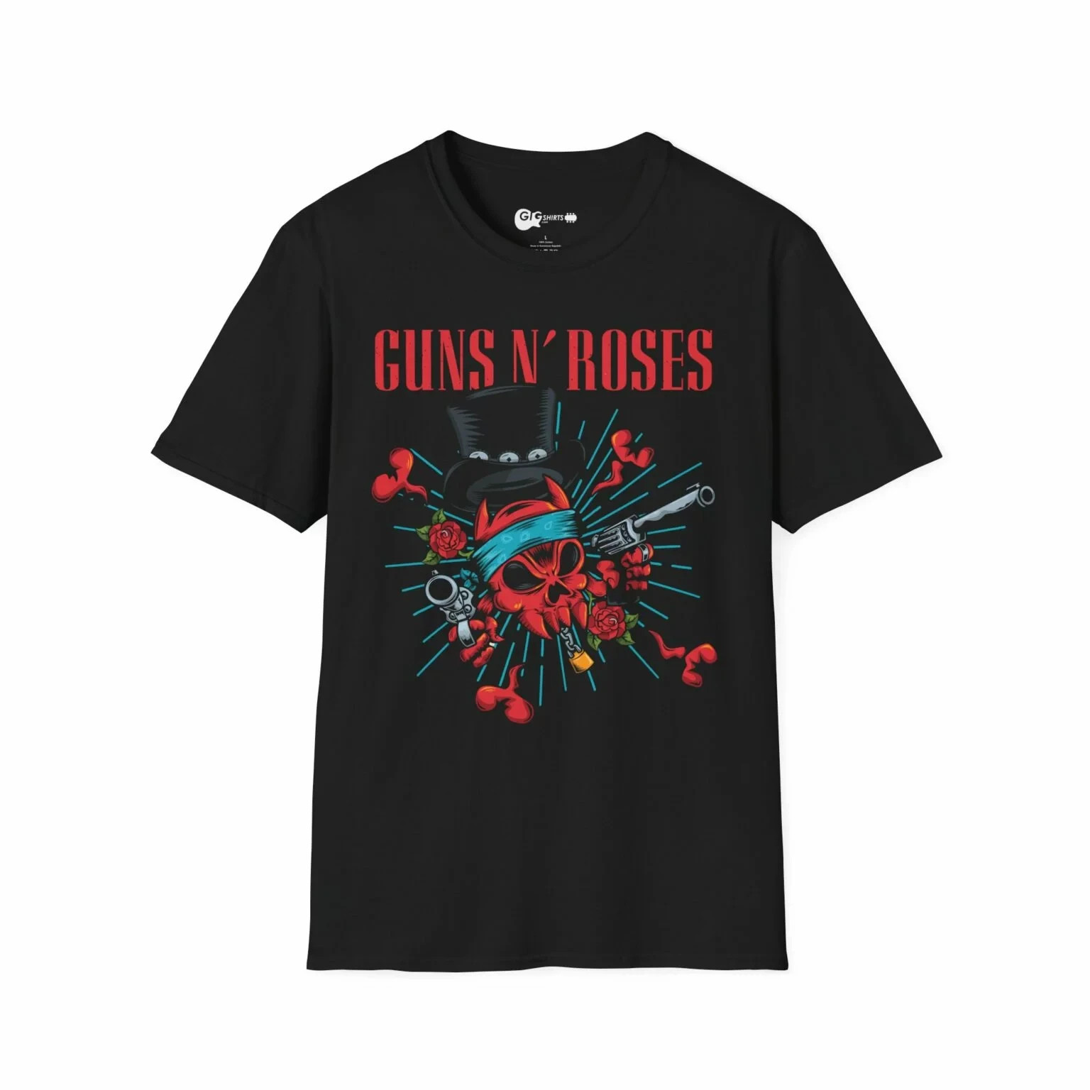Guns N’ Roses Red Skull Design Black T-Shirt