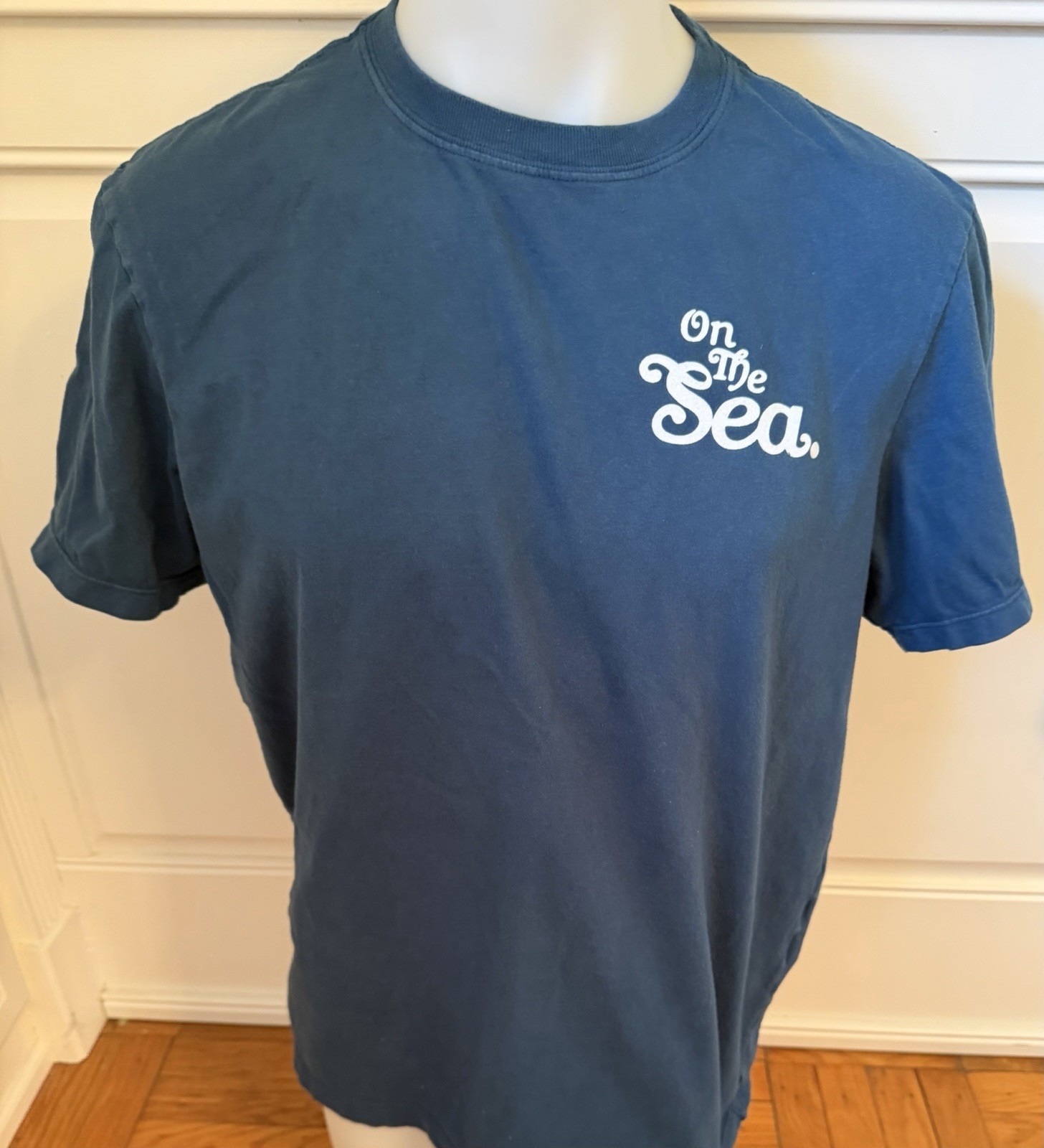 J.Crew Made-in-USA On the Sea Yacht Tshirt Mens Large Twilight Navy