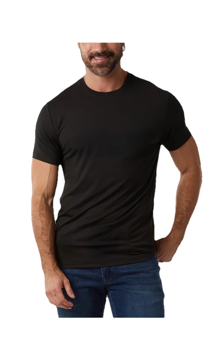 32 Degrees Cool Men&rsquo;s T-Shirt 3 Pack Quick Dry Stretch Crew Neck New Black