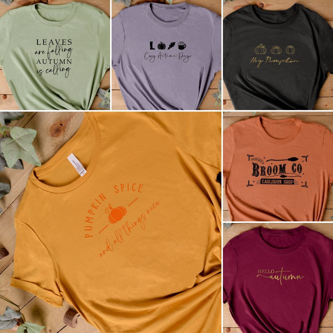 AUTUMN CLOTHING Ladies T Shirt | Hello Autumn | Trending Autumn Top | Halloween