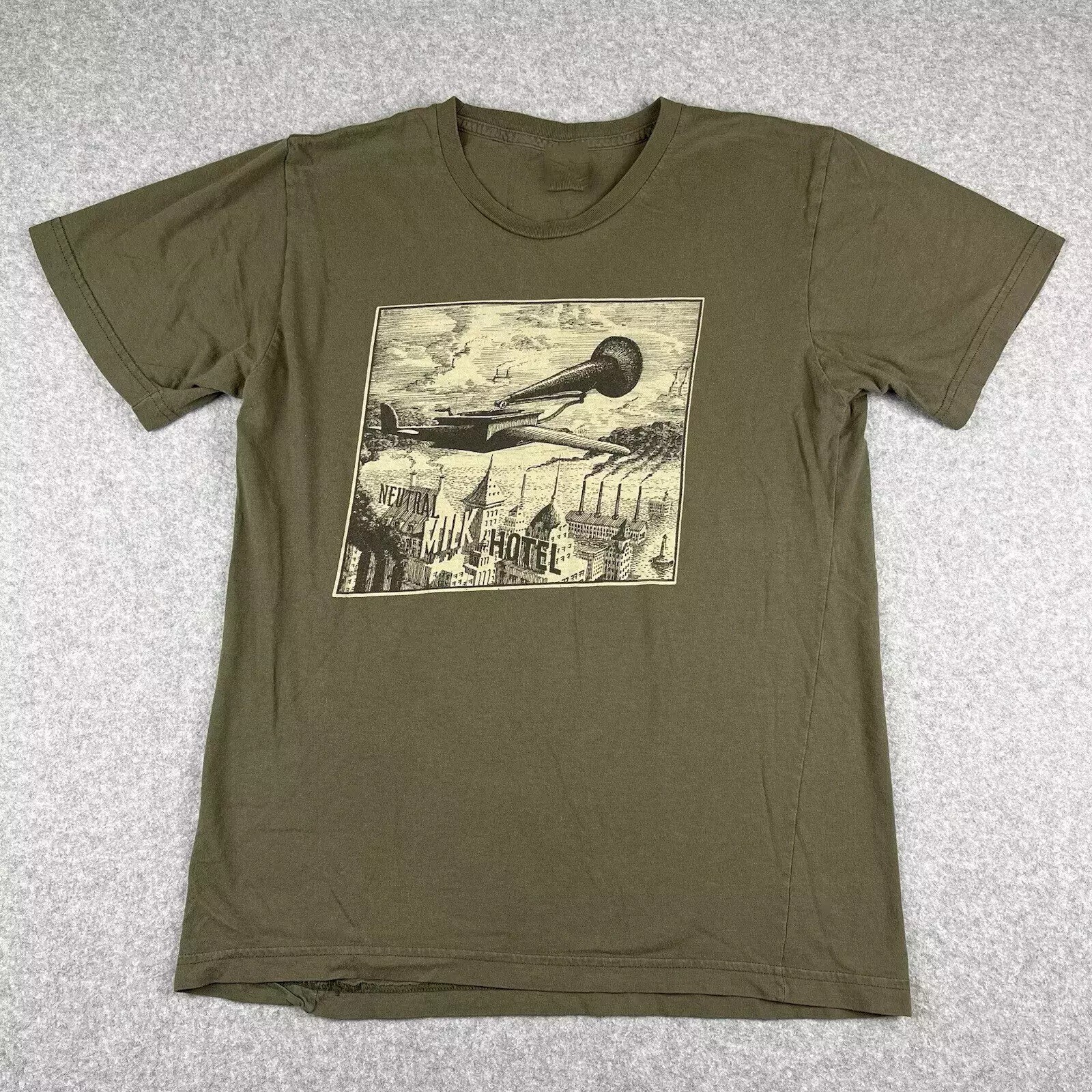 Neutral Milk Hotel Green Aeroplane Over the Sea T Shirt Full Size S-5XL