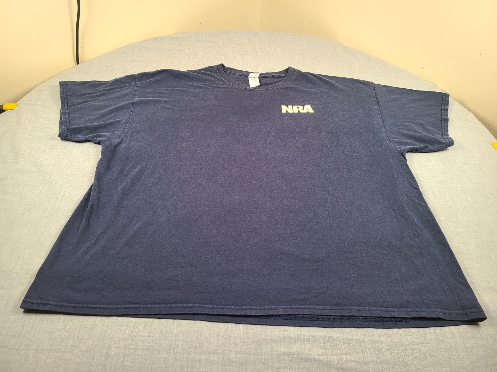 NRA Shirt Mens 3XL Blue American Flag Ammo Shell Logo USA 2-Sided