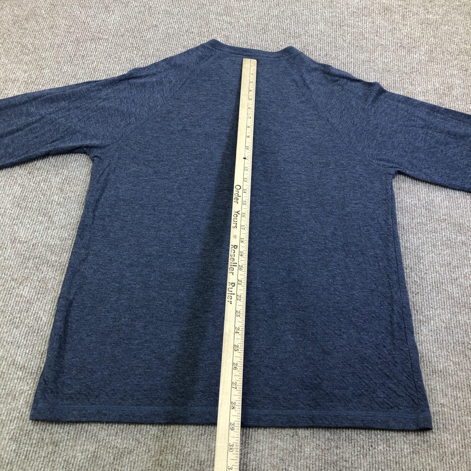Faherty Shirt Mens Large Blue Cloud Cotton Henley Long Sleeve Tagless Tee